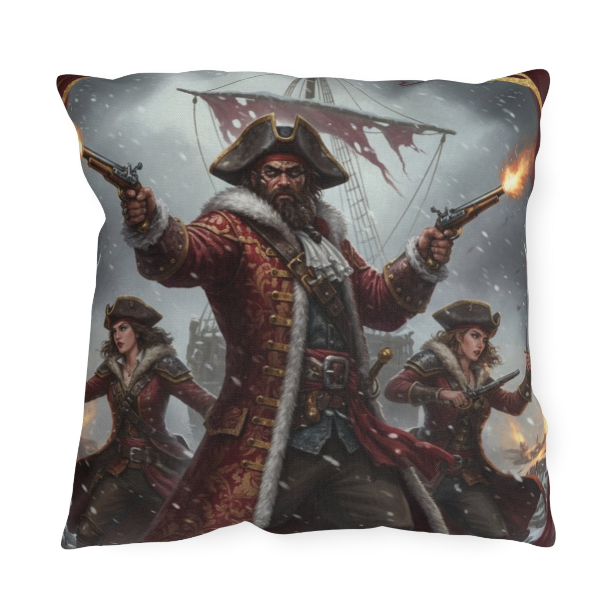 Pirate Captain Outdoor Pillow — Nautical Anchor "The Captain's Voyage Collection" Garden Cushion