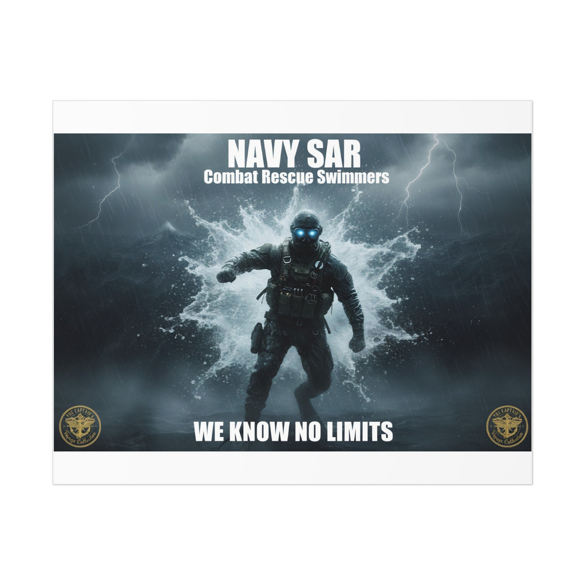 Navy SAR Combat Rescue Swimmers Poster – "We Know No Limits" Uncoated Wall Art