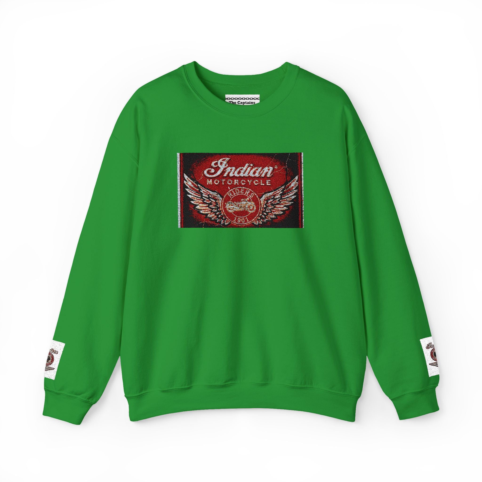 Vintage Motorcycle Crewneck Sweatshirt — 'Indian Motorcycles' Winged Logo