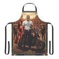 Captain’s Voyage Biker Apron — Vintage Motorcycle Chef Apron with Rider & Pin-Up Design