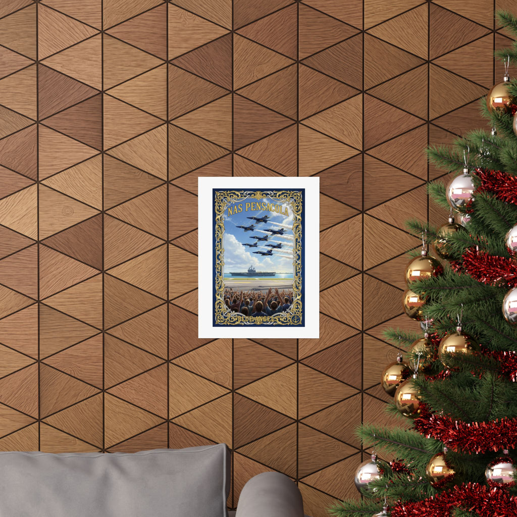 Blue Angels NAS Pensacola Poster — Navy Jet Airshow Matte Vertical Print