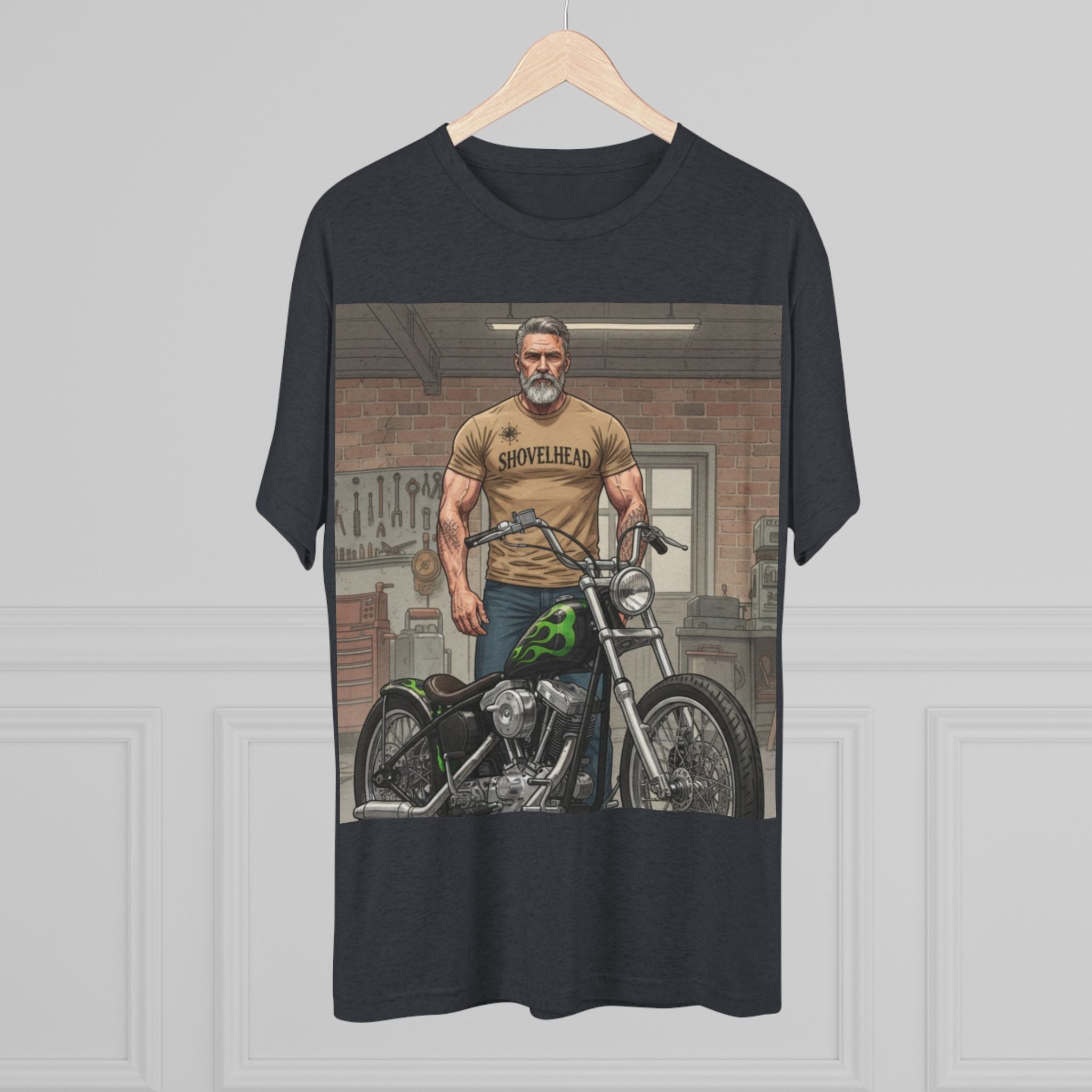 Vintage Biker Garage Tee — 'Somewhere' Motorcycle Illustration T-Shirt