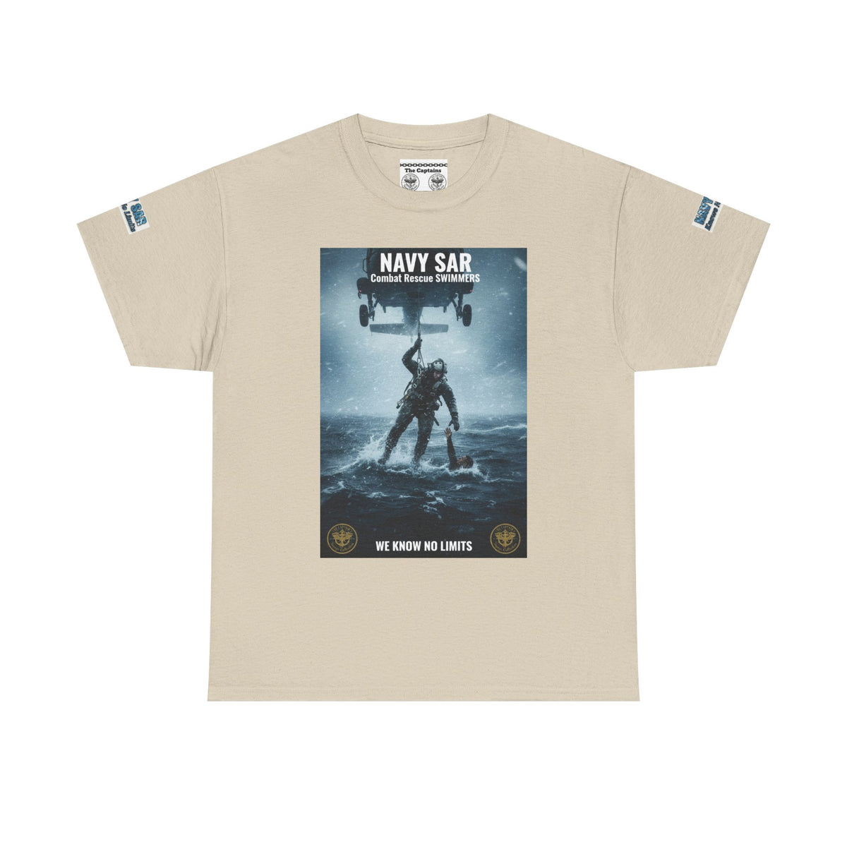 Navy SAR Combat Rescue Swimmers T‑Shirt — "We Know No Limits"