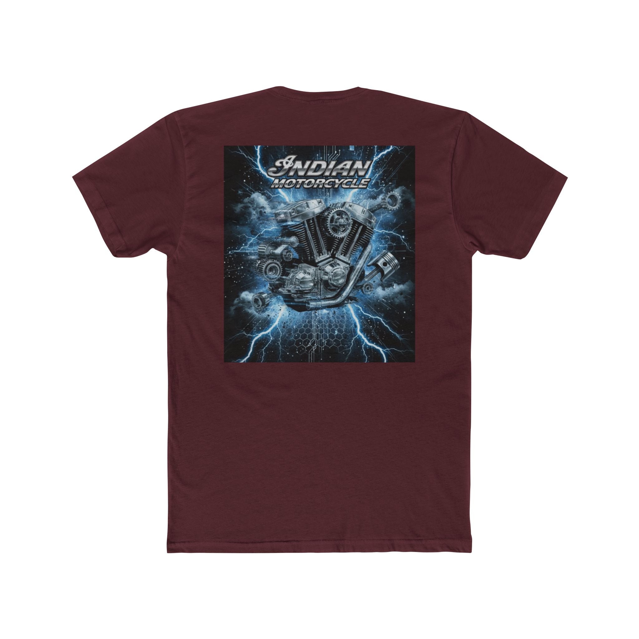 Indian Motorcycle Lightning Engine Tee — Vintage Biker Graphic T-Shirt