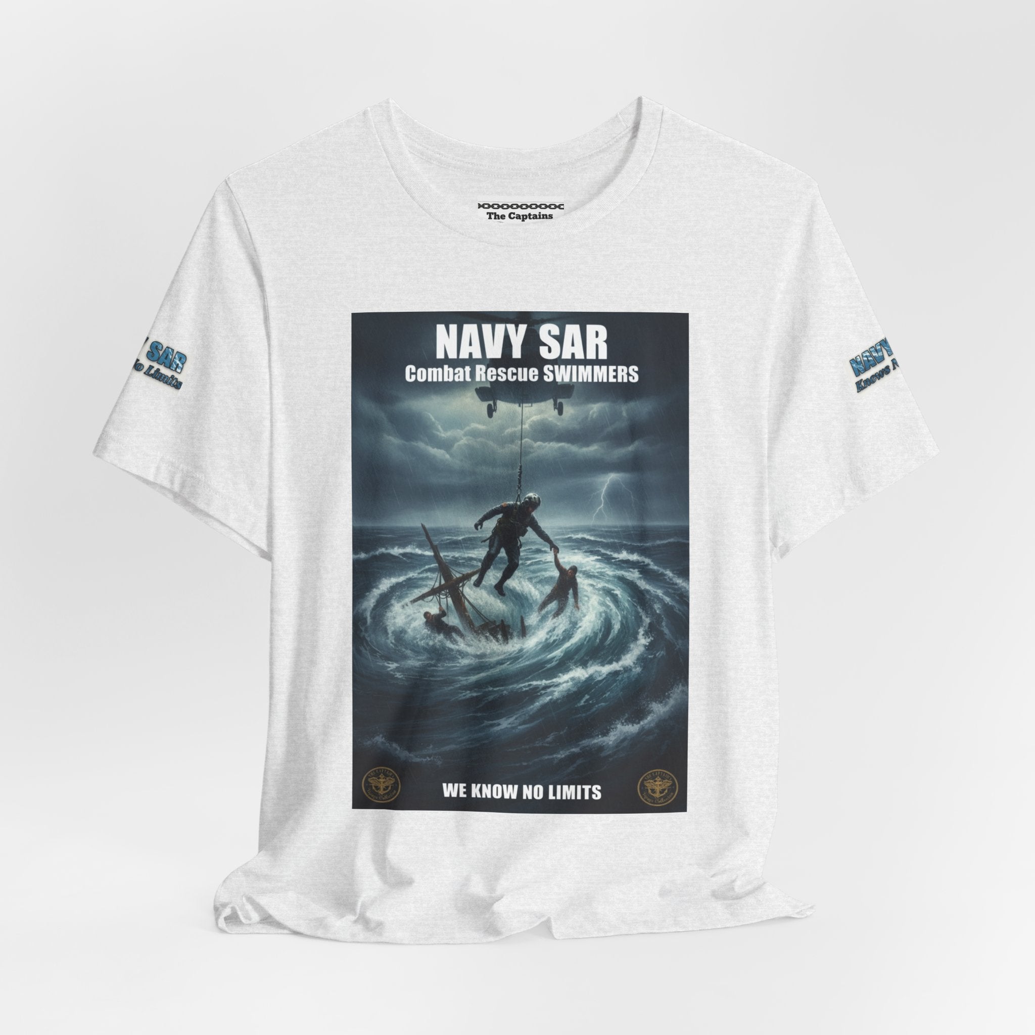 Navy SAR Combat Rescue Swimmers T-Shirt — "We Know No Limits"