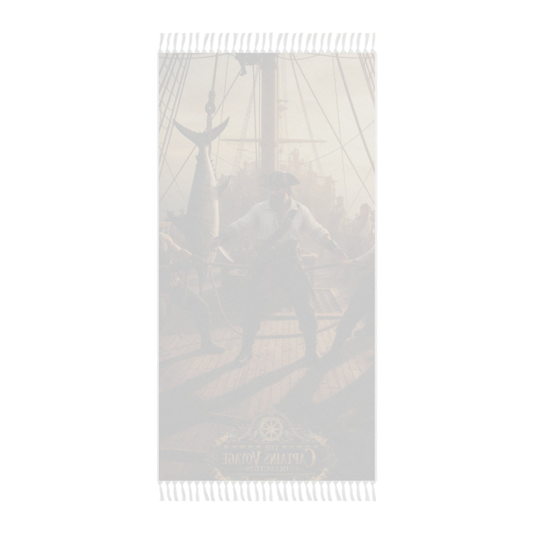 Pirate Captain Beach Towel — 'Captain's Voyage' Nautical Boho Fringe Towel