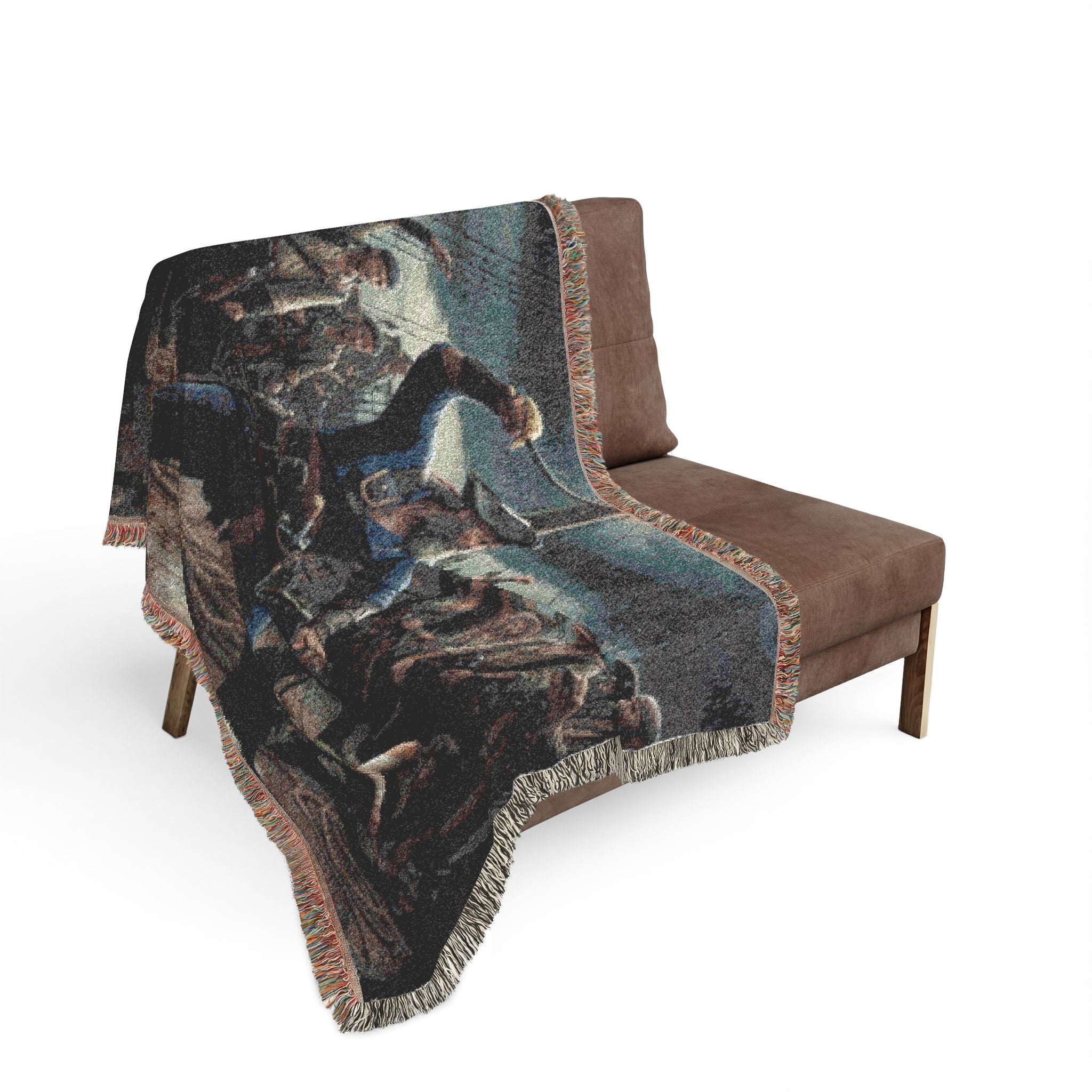 Western Dance Party Woven Blanket — Cowboy Dance Scene Throw