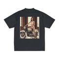Pinup Motorcycle Tee — Vintage Biker Girl Photo Print