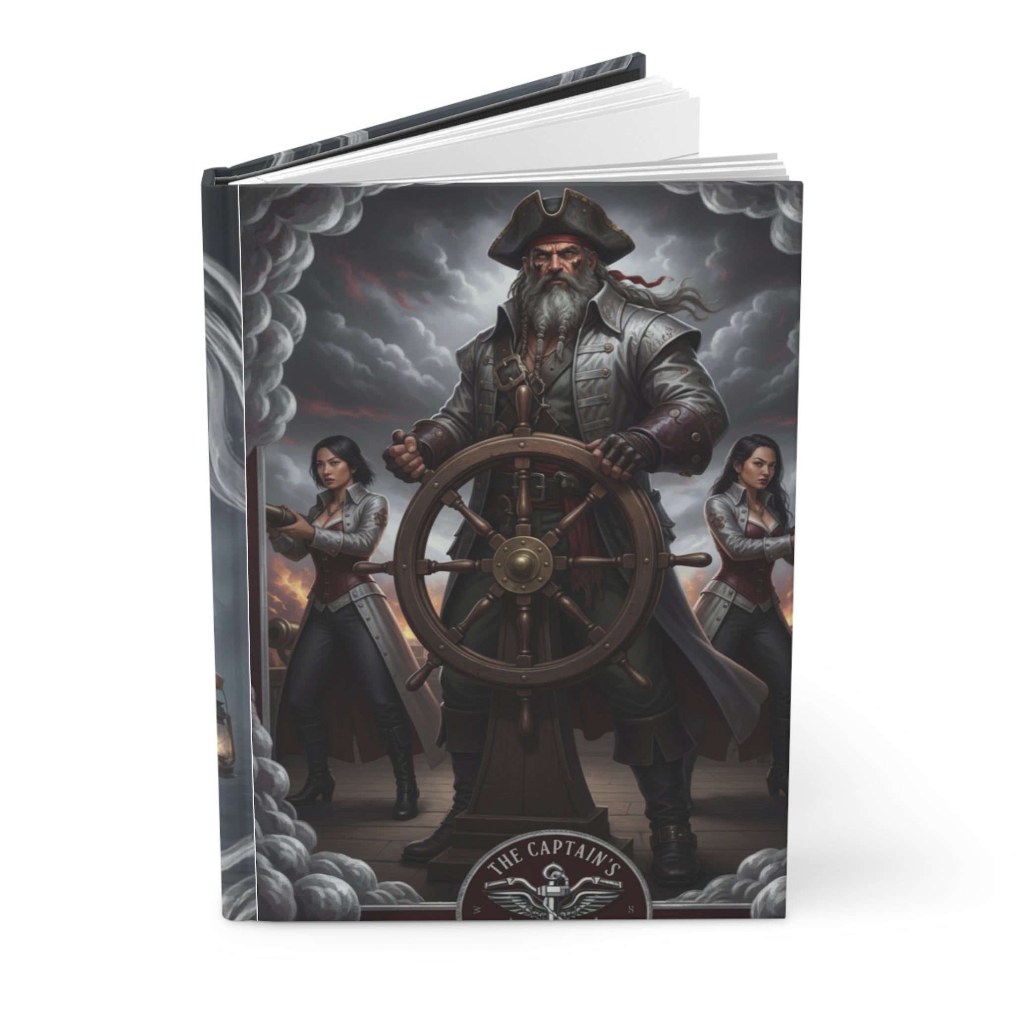 Pirate Captain Hardcover Journal — Nautical Adventure Notebook