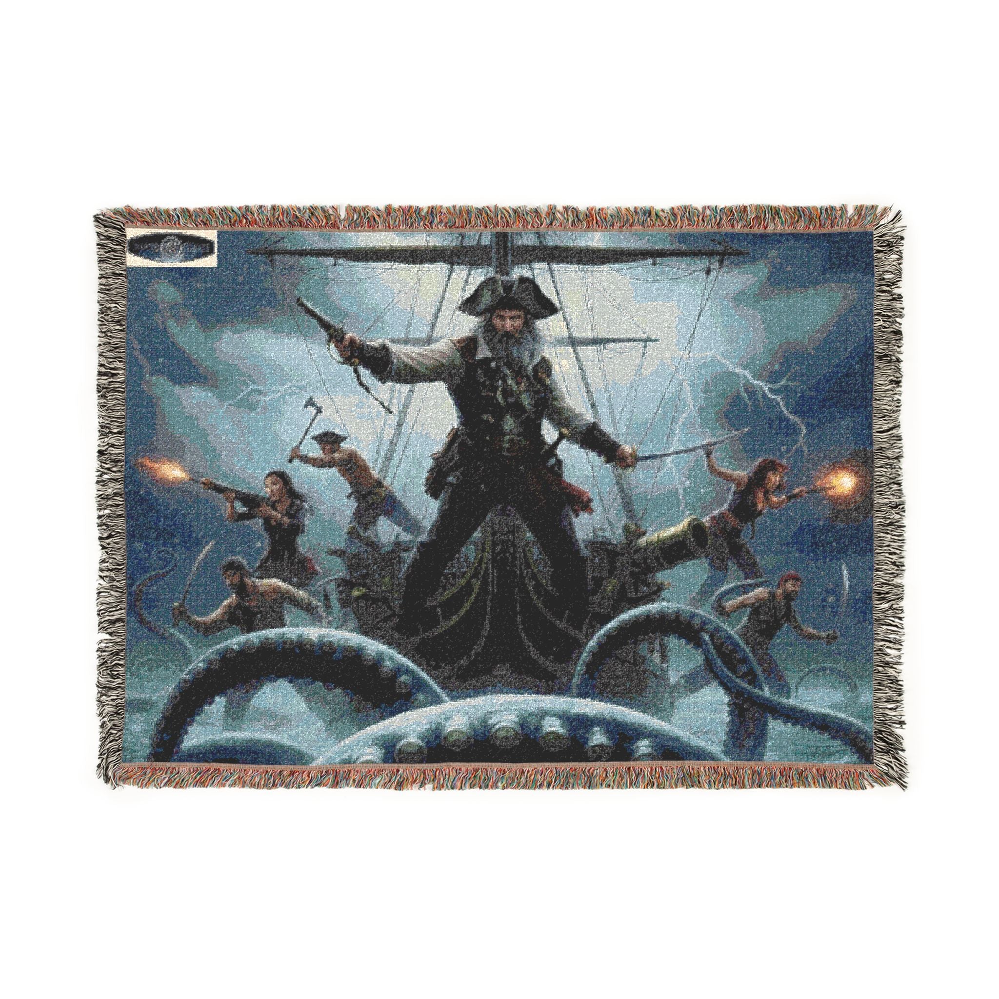 Pirate Captain Woven Blanket — Nautical Adventure Throw for Fans