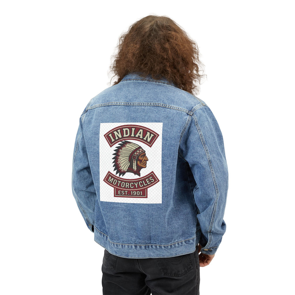 Indian Motorcycles Denim Jacket — Vintage Indian Chief Patch Back