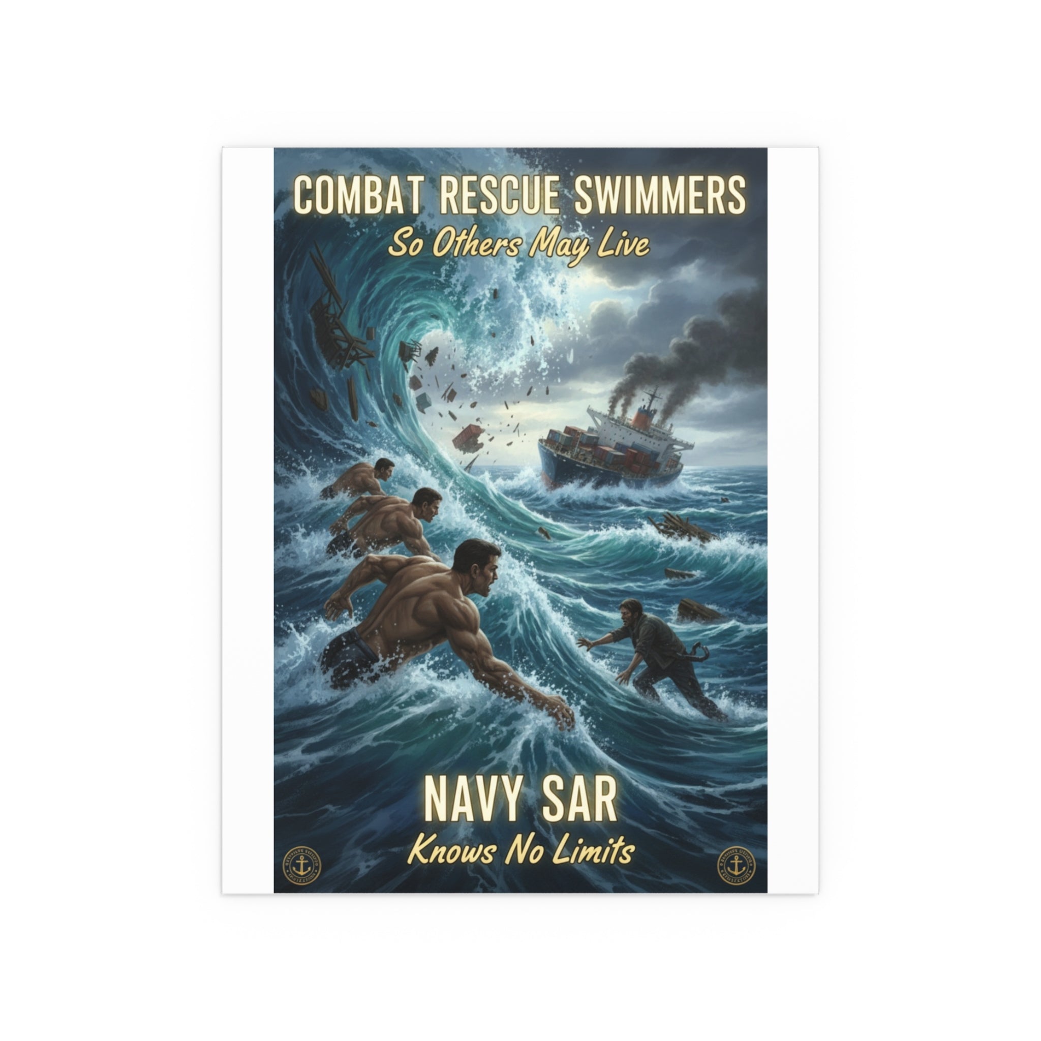 Combat Rescue Swimmers Navy SAR Silk Poster — "So Others May Live"