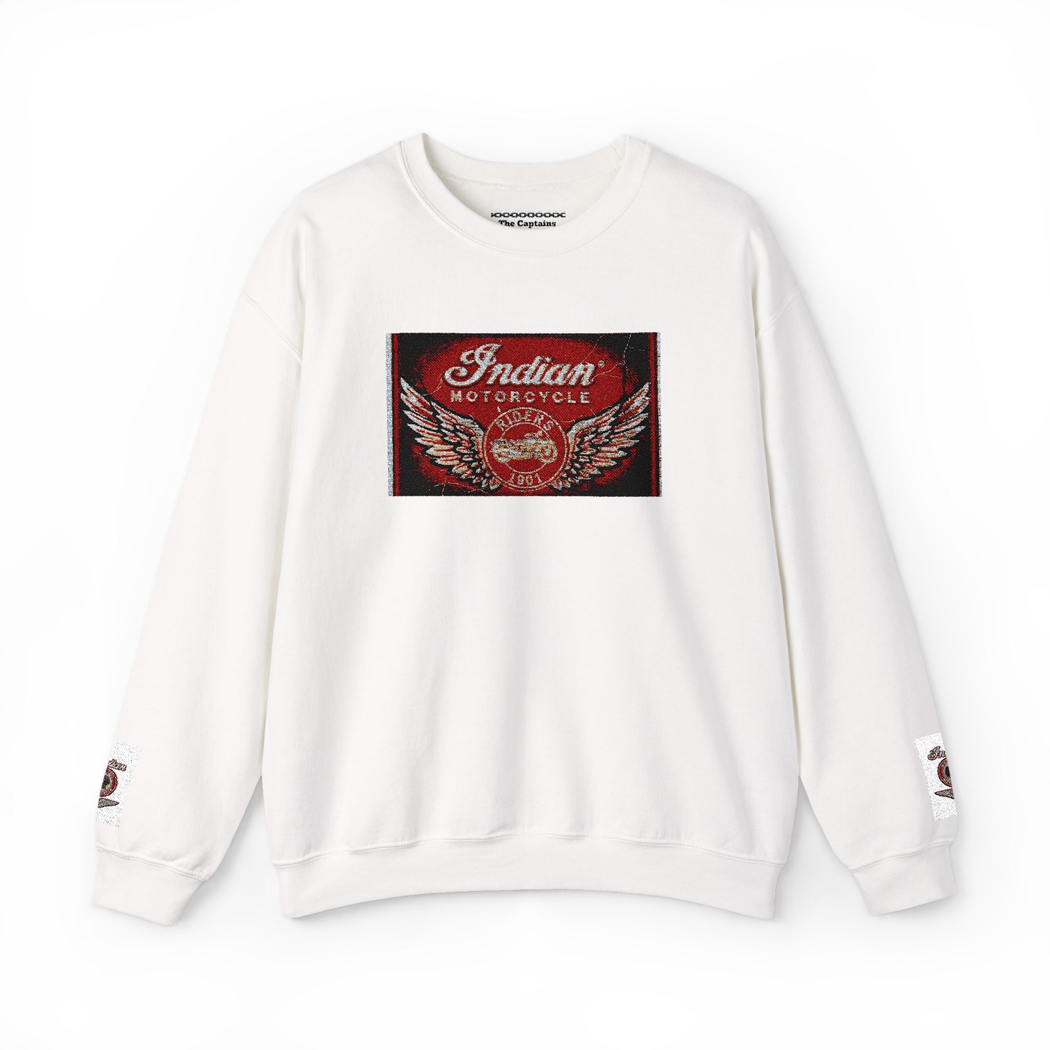 Vintage Motorcycle Crewneck Sweatshirt — 'Indian Motorcycles' Winged Logo