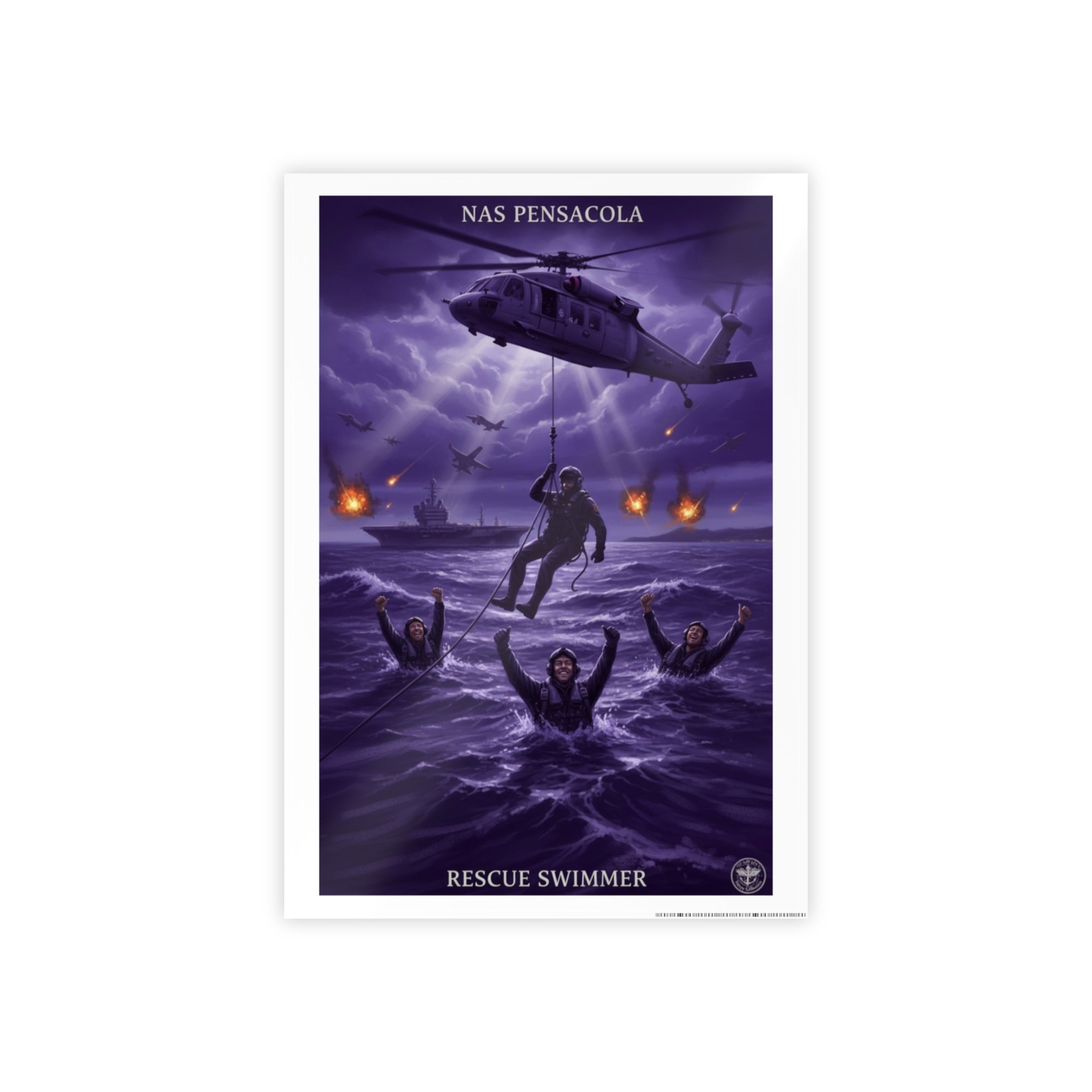 Rescue Swimmer Gloss Poster — NAS Pensacola Military Aviation Print