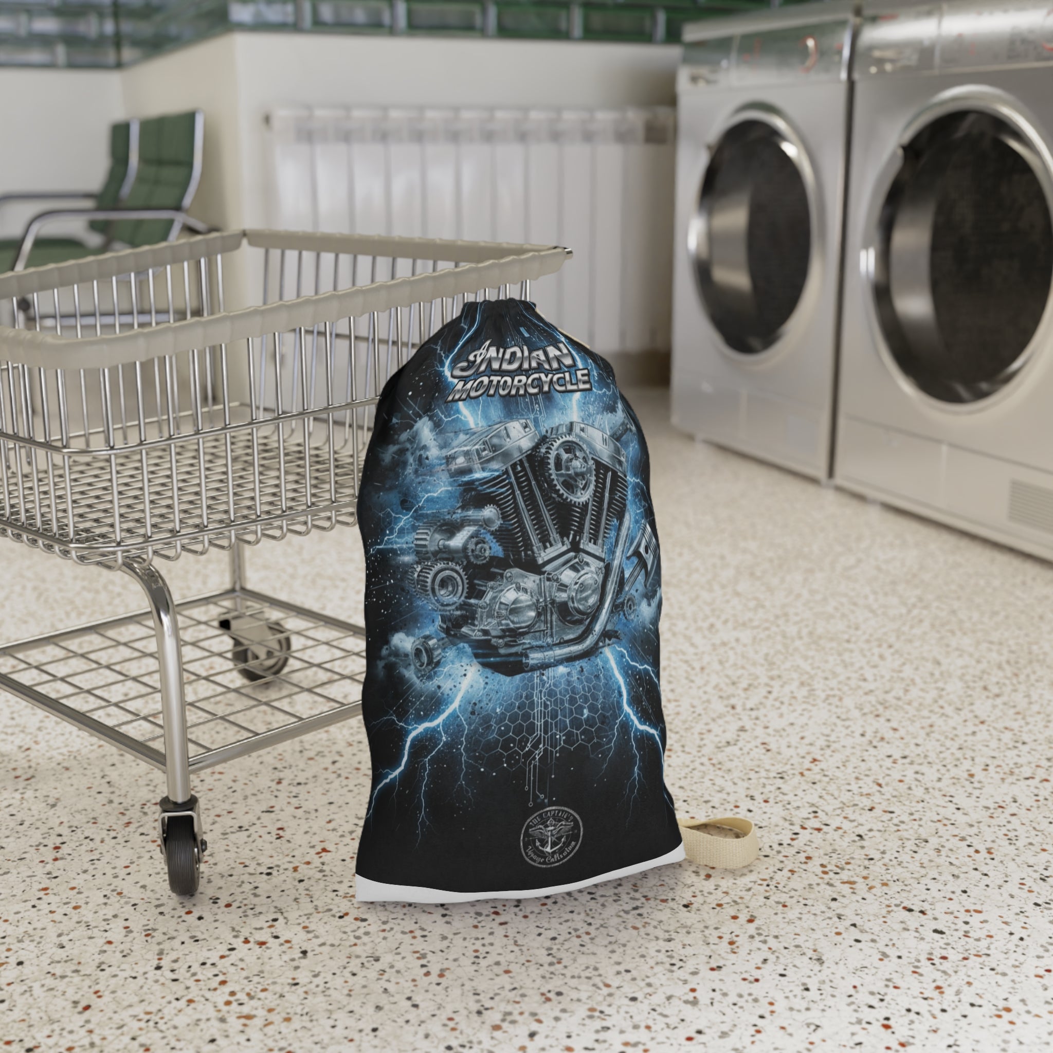 Indian Motorcycle Lightning Engine Laundry Bag