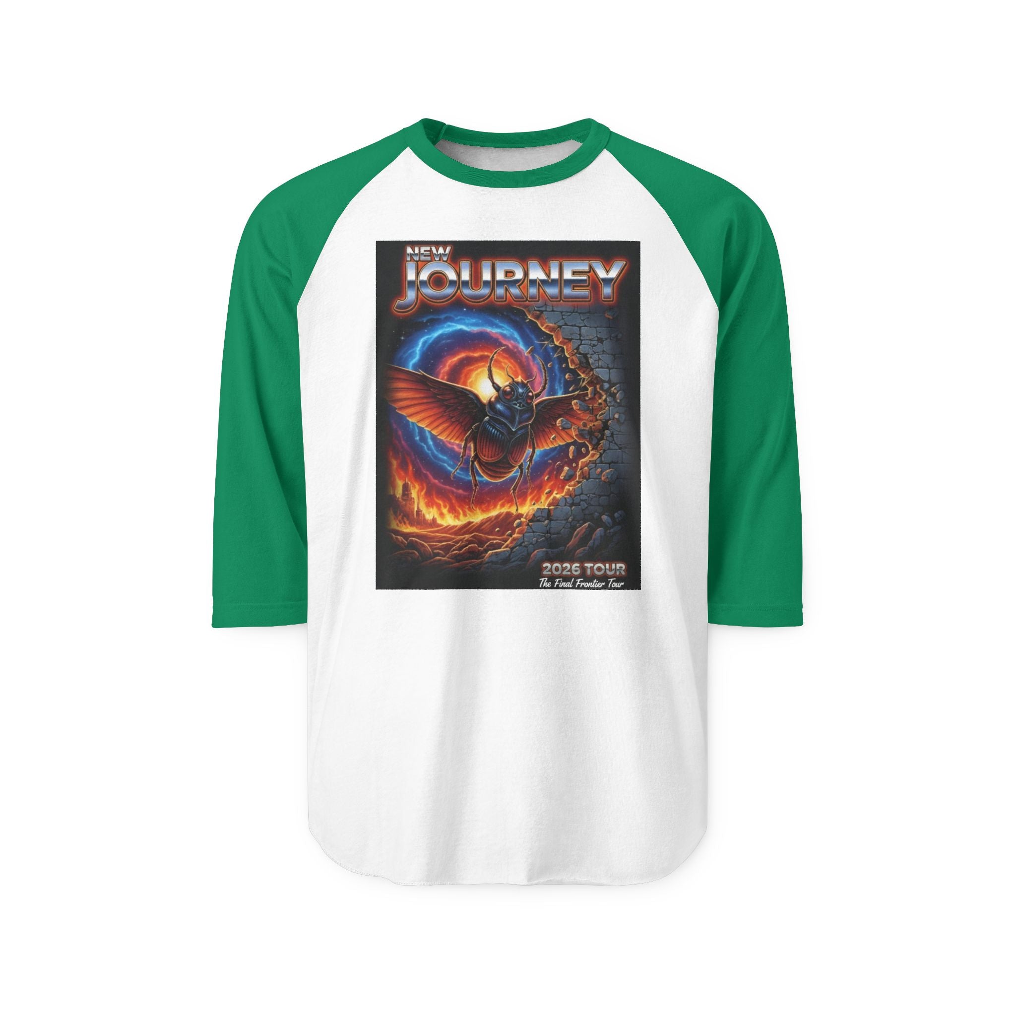 Journey Rock Band Raglan Shirt — Vintage Tour Graphic 3/4 Sleeve