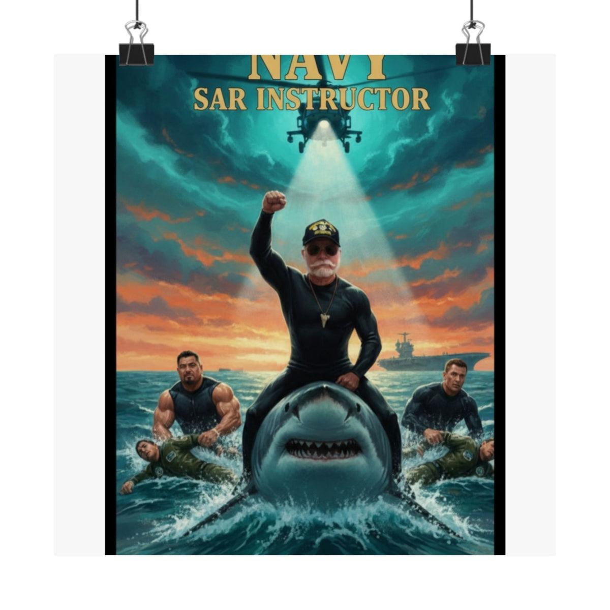Navy SAR Instructor Matte Poster — Military Rescue Tribute Wall Art