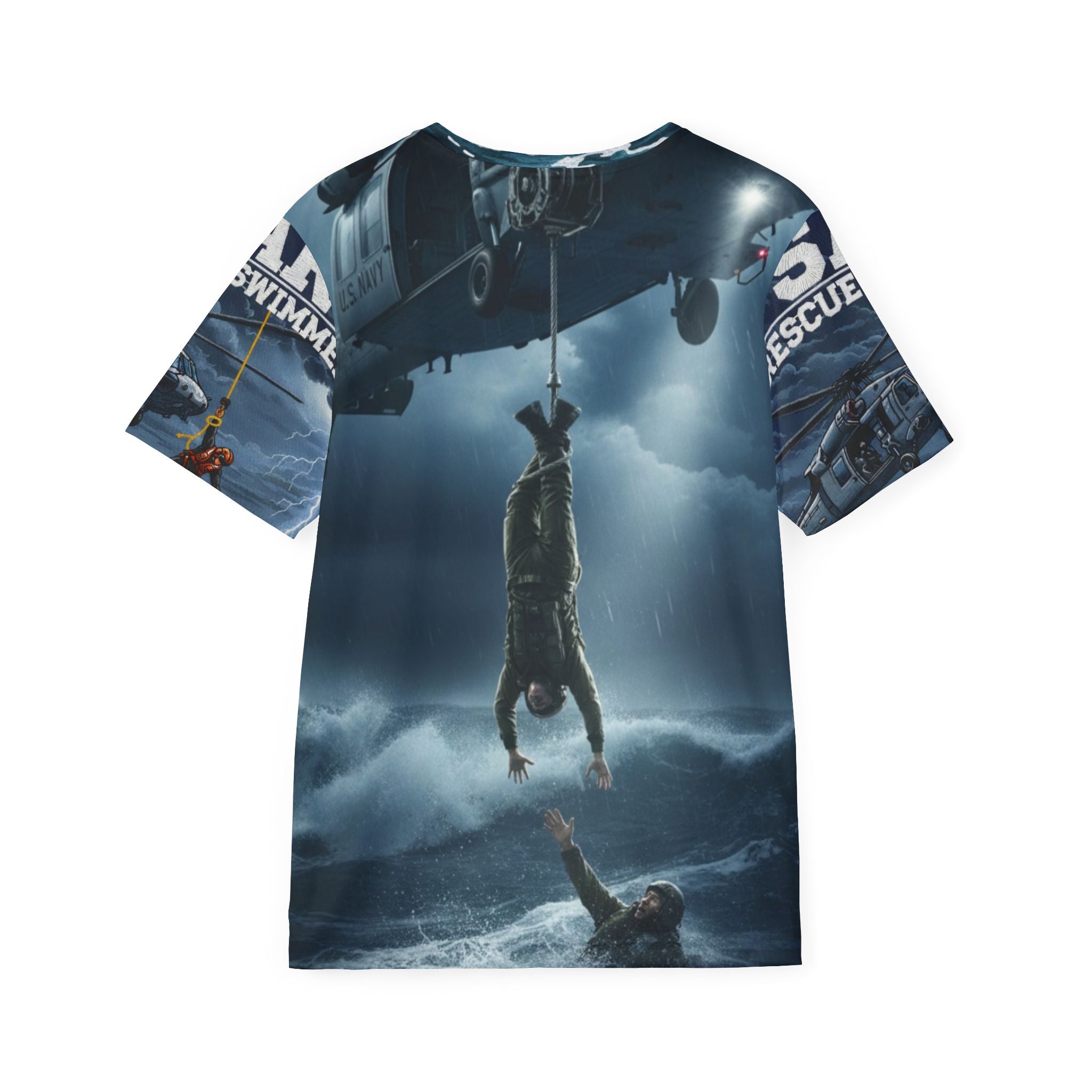 Rescue Helicopter AOP Jersey — Coast Guard Search & Rescue T-Shirt