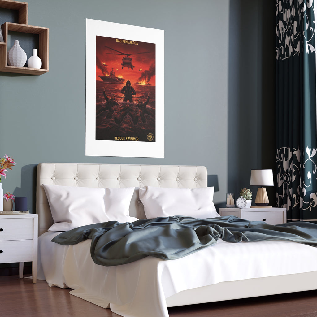 Rescue Swimmer Silk Poster — NAS Pensacola Military Print
