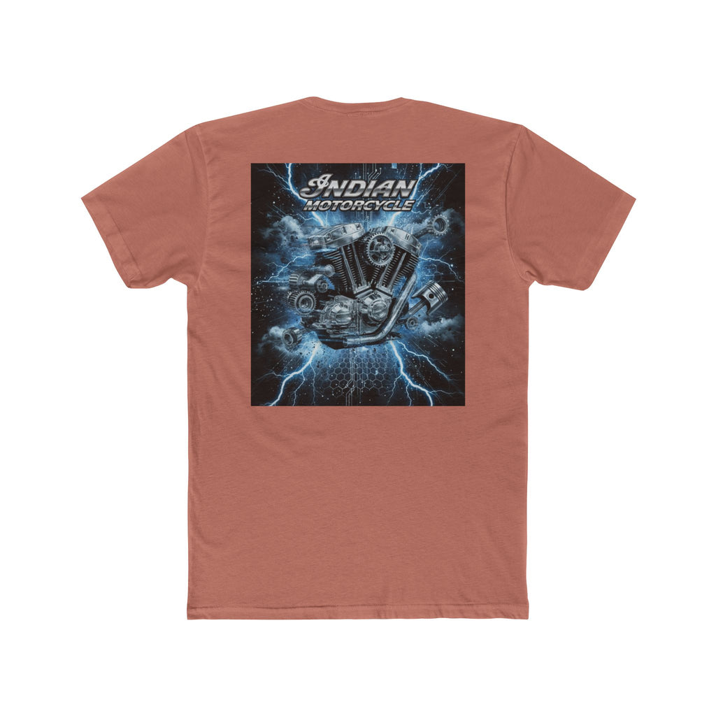 Indian Motorcycle Lightning Engine Tee — Vintage Biker Graphic T-Shirt
