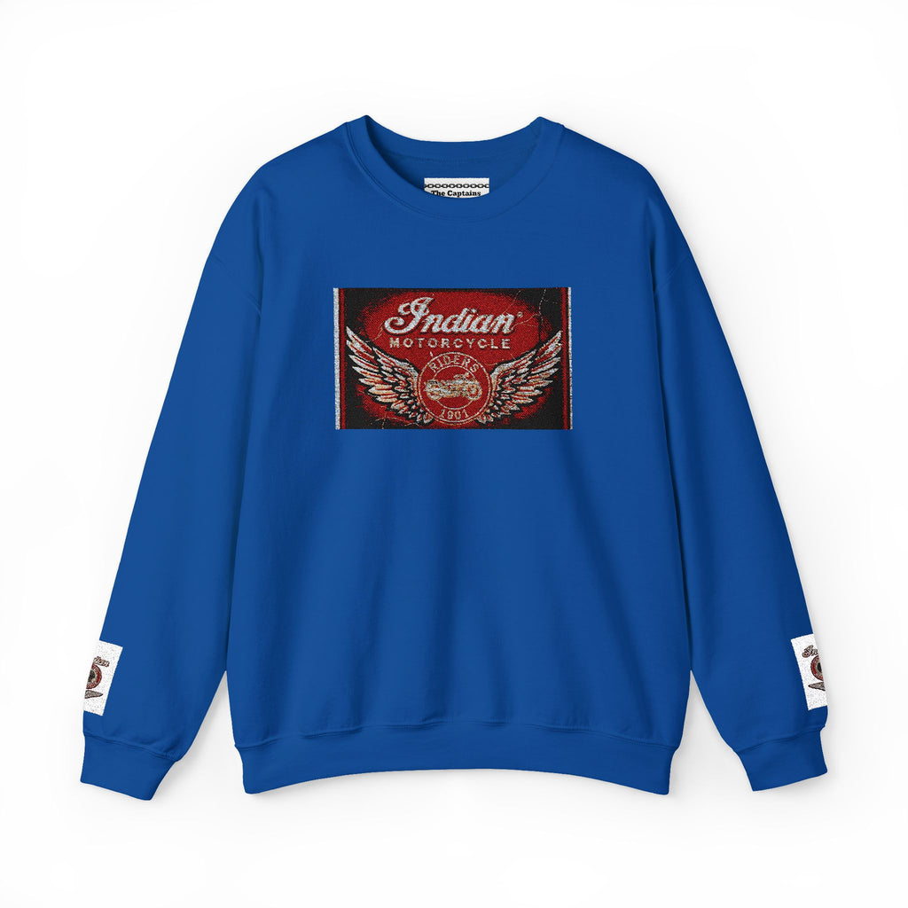 Vintage Motorcycle Crewneck Sweatshirt — 'Indian Motorcycles' Winged Logo
