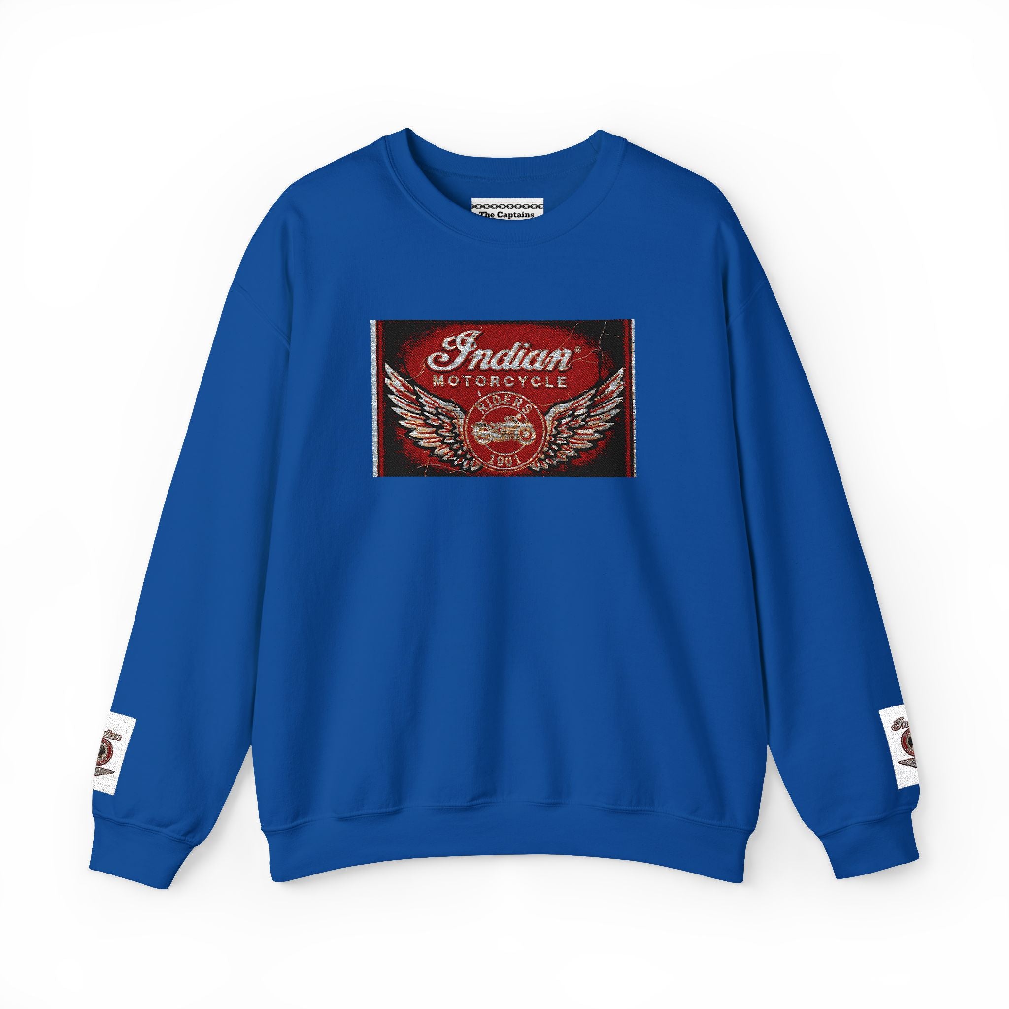 Vintage Motorcycle Crewneck Sweatshirt — 'Indian Motorcycles' Winged Logo