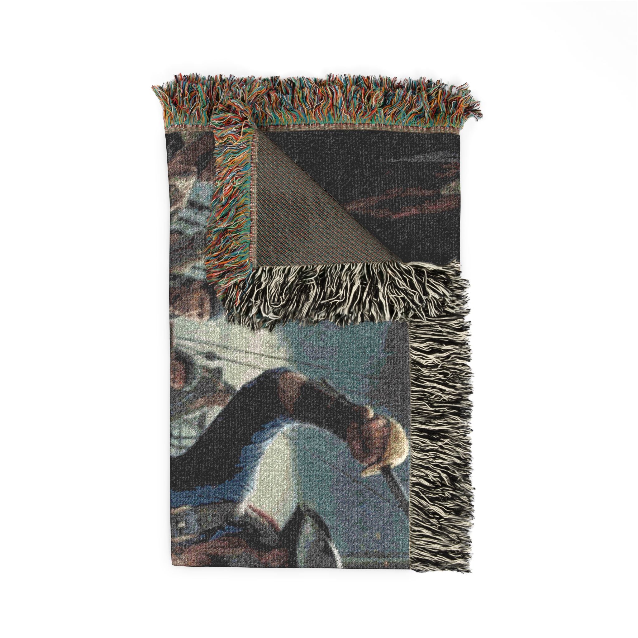 Western Dance Party Woven Blanket — Cowboy Dance Scene Throw