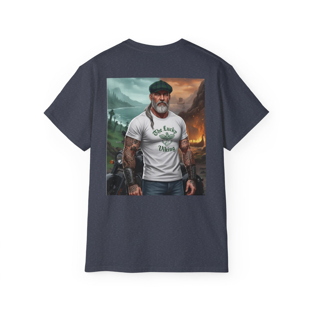 Irish Crest & 'One Lucky Viking' T-Shirt — Celtic Coat of Arms Tee