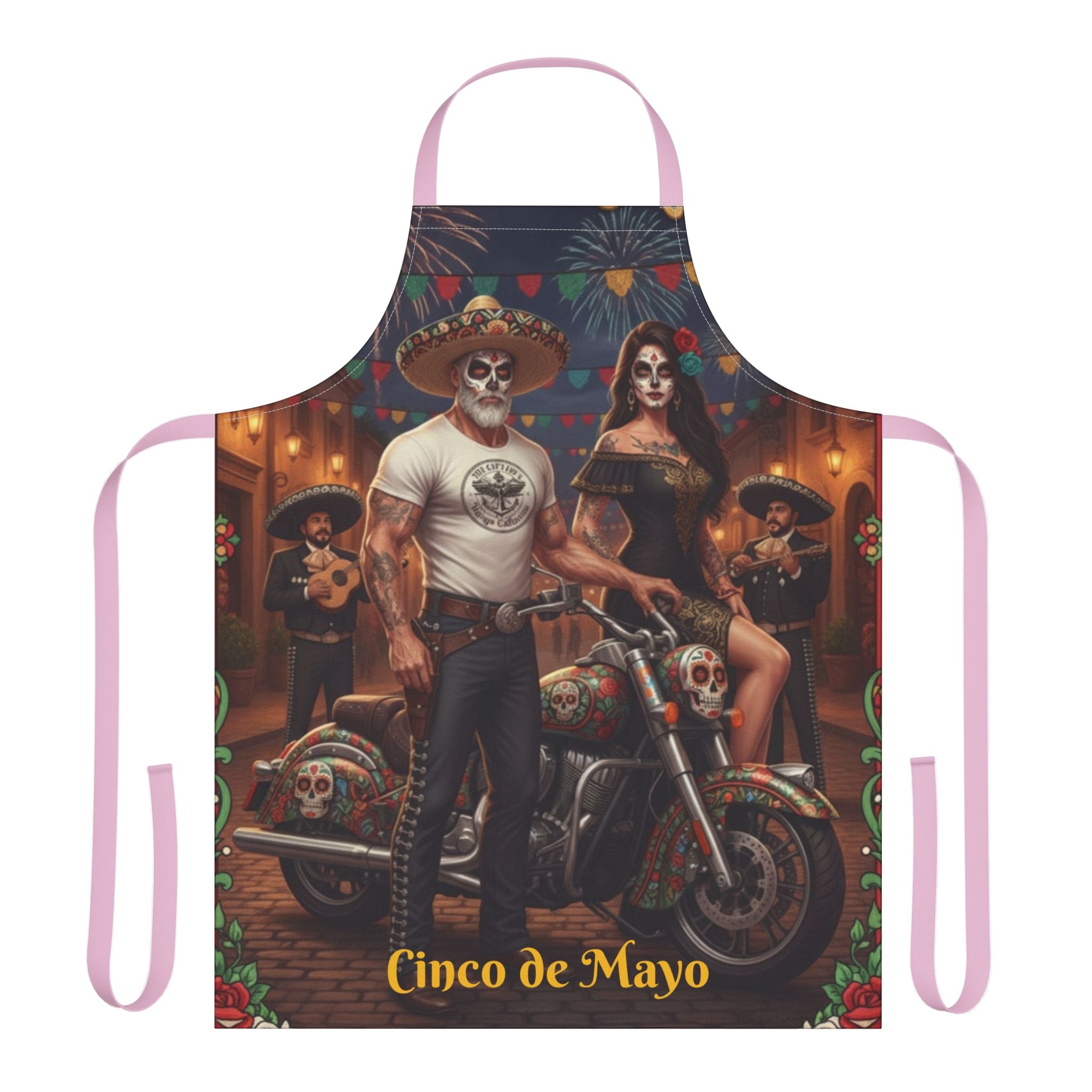 Cinco de Mayo Day of the Dead Motorcycle Apron