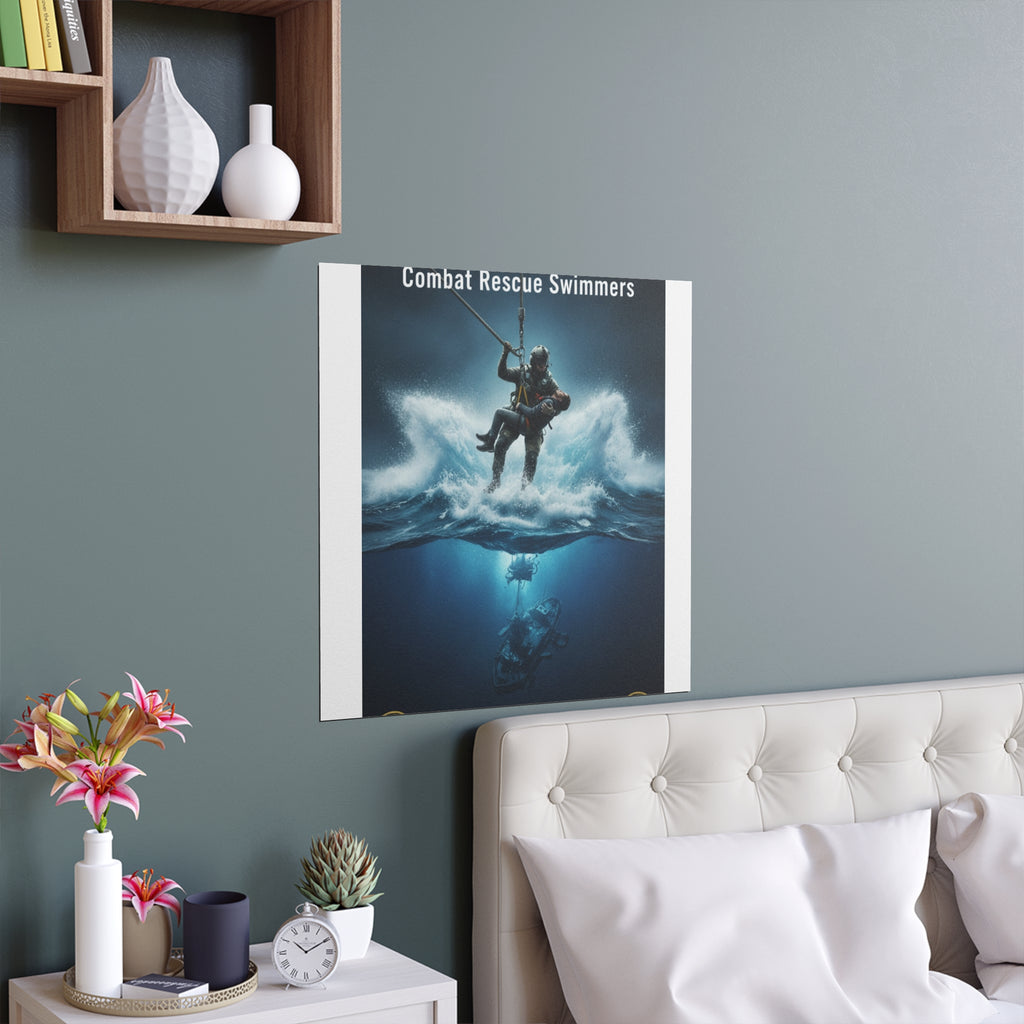 Diver Split-View Silk Poster — Underwater Adventure Wall Art (Indoor/Outdoor)
