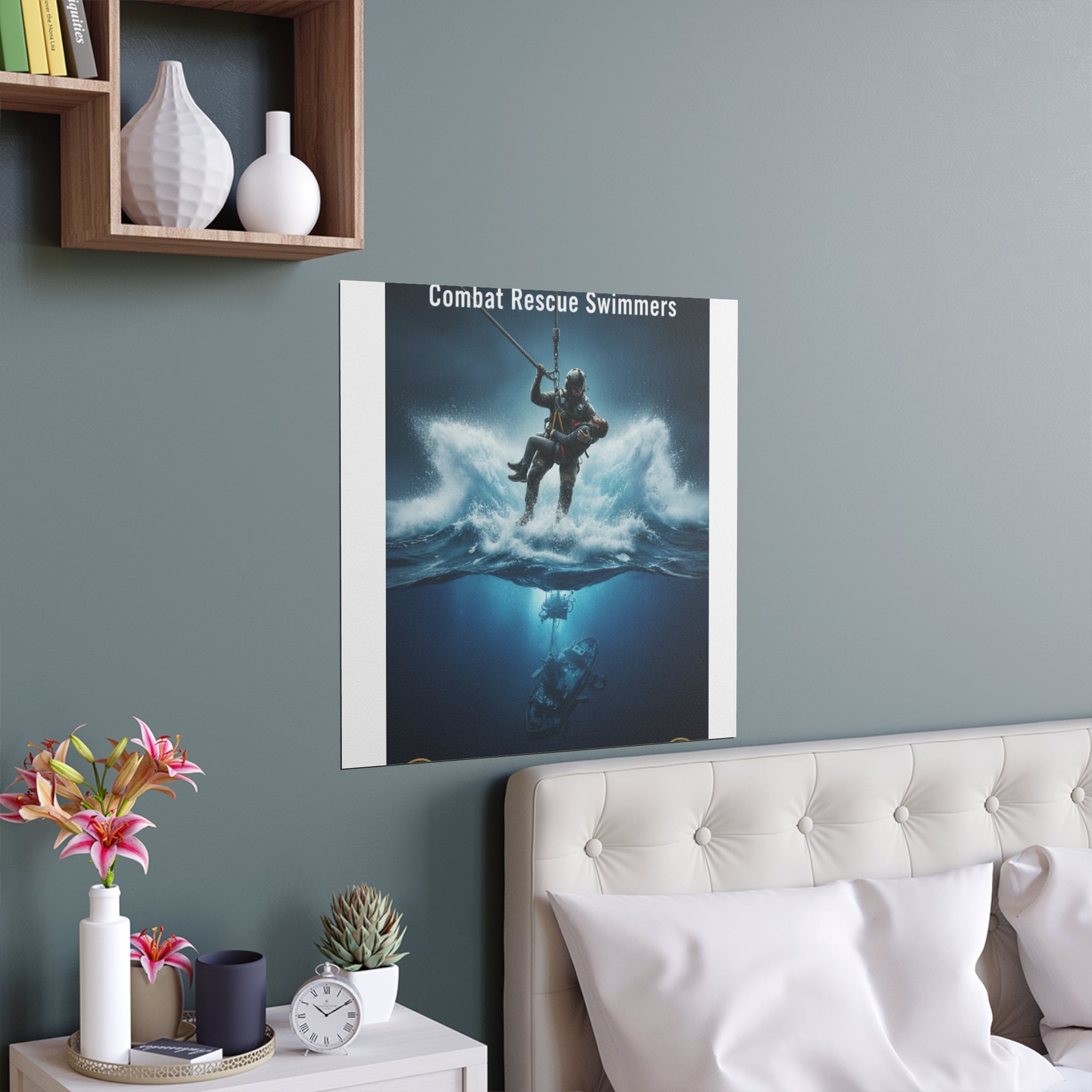 Diver Split-View Silk Poster — Underwater Adventure Wall Art (Indoor/Outdoor)