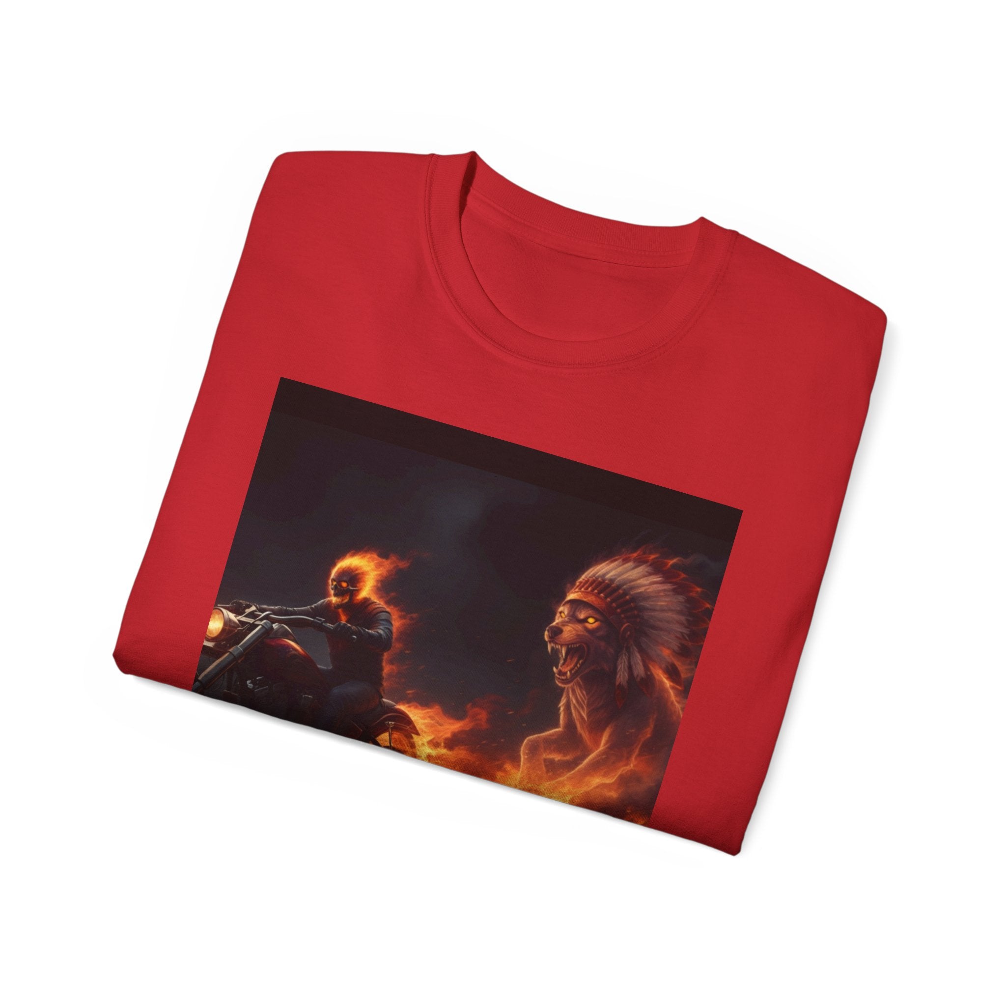 Adventure Motorcycle Tee — Fiery Rider & Nautical Voyage Graphic T-Shirt
