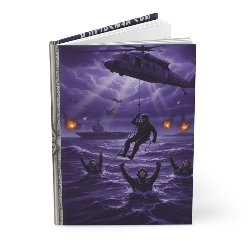 Rescue at Sea Hardcover Journal — Navy Helicopter SEALs Adventure Notebook