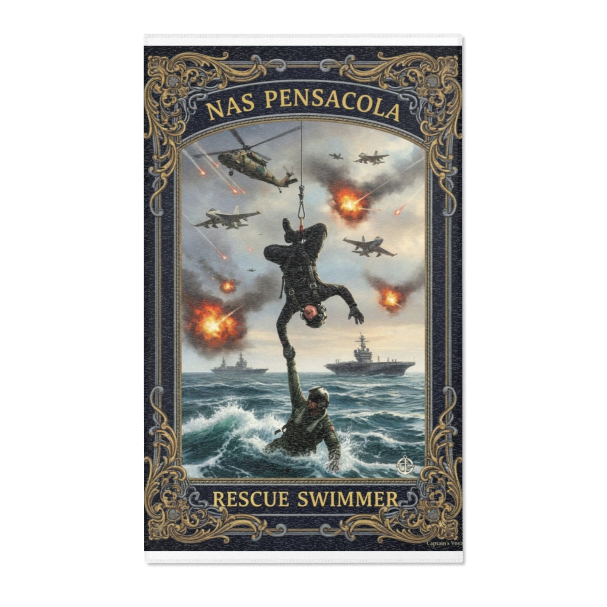 Rescue Swimmer Area Rug — NAS Pensacola Military Tribute Floor Mat