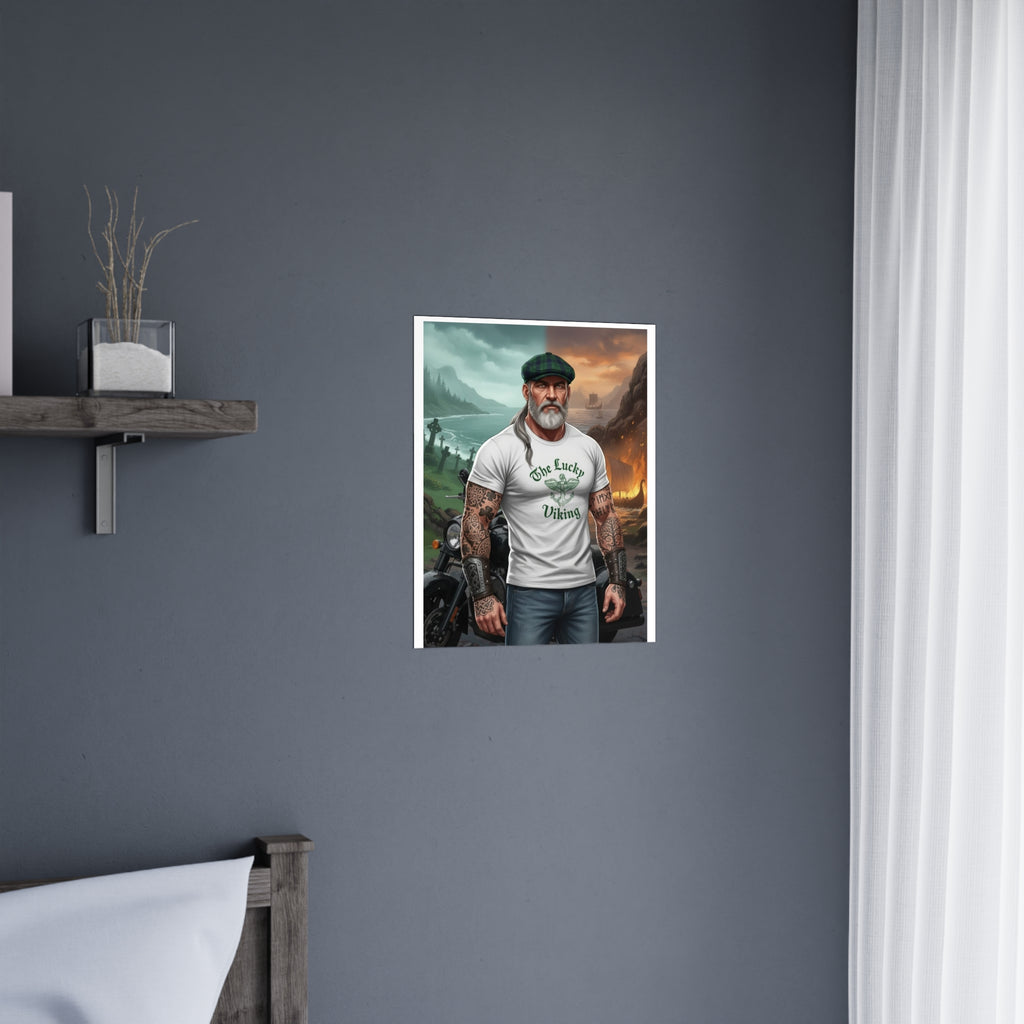 Matte Poster - "The Lucky Viking" Tattooed Norse Warrior Wall Art