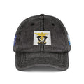 Vintage Embroidered Cap with Tiger Patch — Distressed Red Baseball Hat