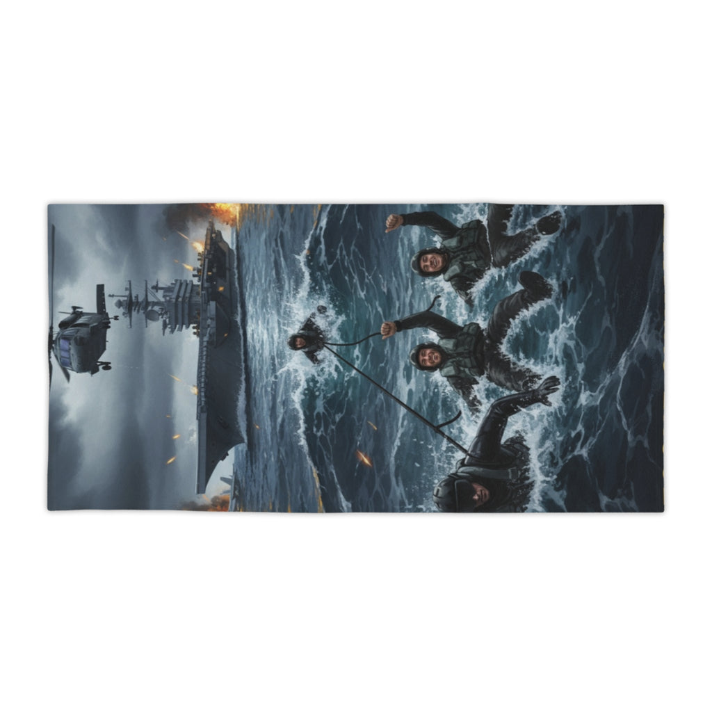 Rescue Swimmer Beach Towel — NAS Pensacola Vintage Sunset Design