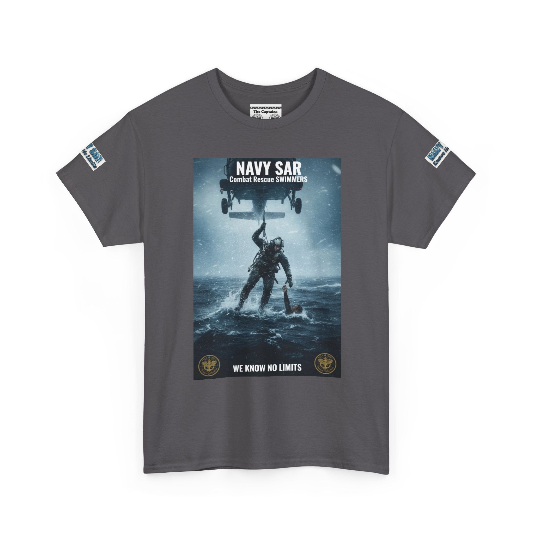 Navy SAR Combat Rescue Swimmers T‑Shirt — "We Know No Limits"