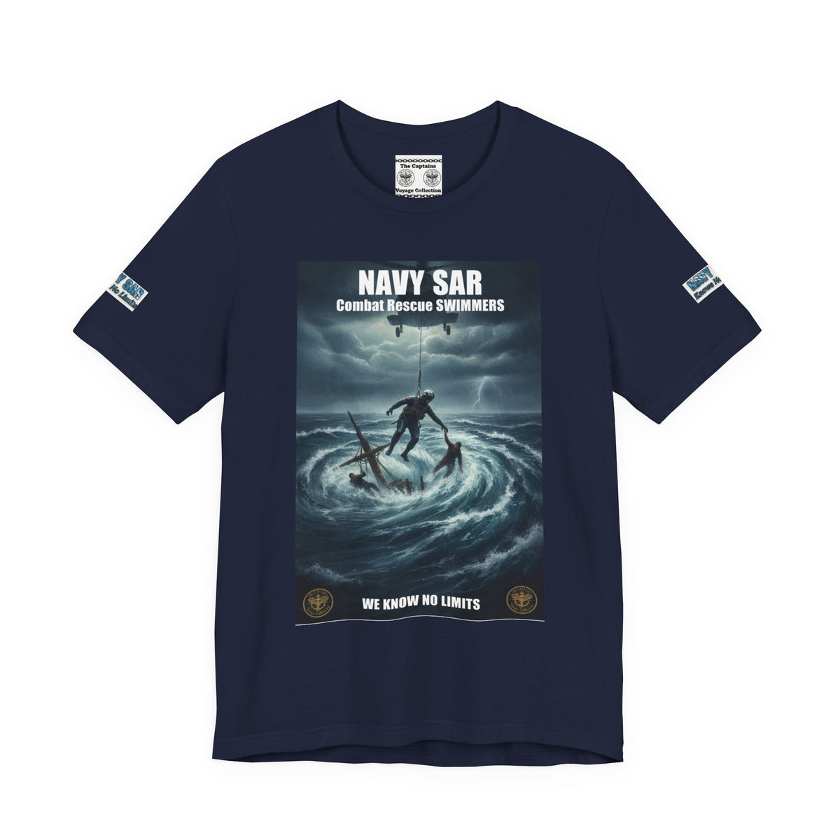 Navy SAR Combat Rescue Swimmers T-Shirt — "We Know No Limits"