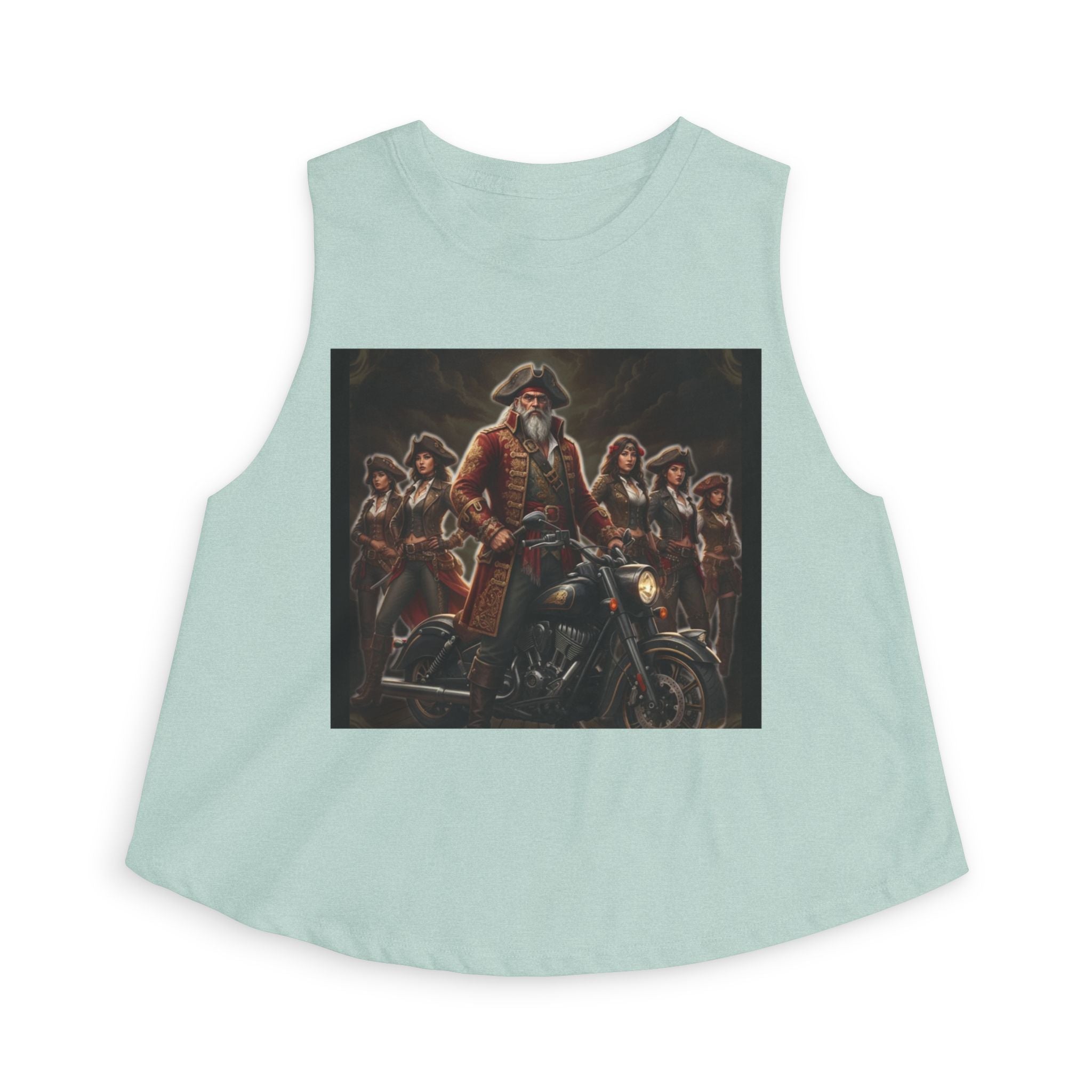 Women's Crop Top — Vintage Pirate Crew Motorcycle Graphic