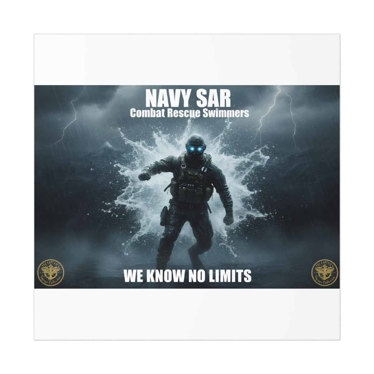 Navy SAR Combat Rescue Swimmers Poster – "We Know No Limits" Uncoated Wall Art