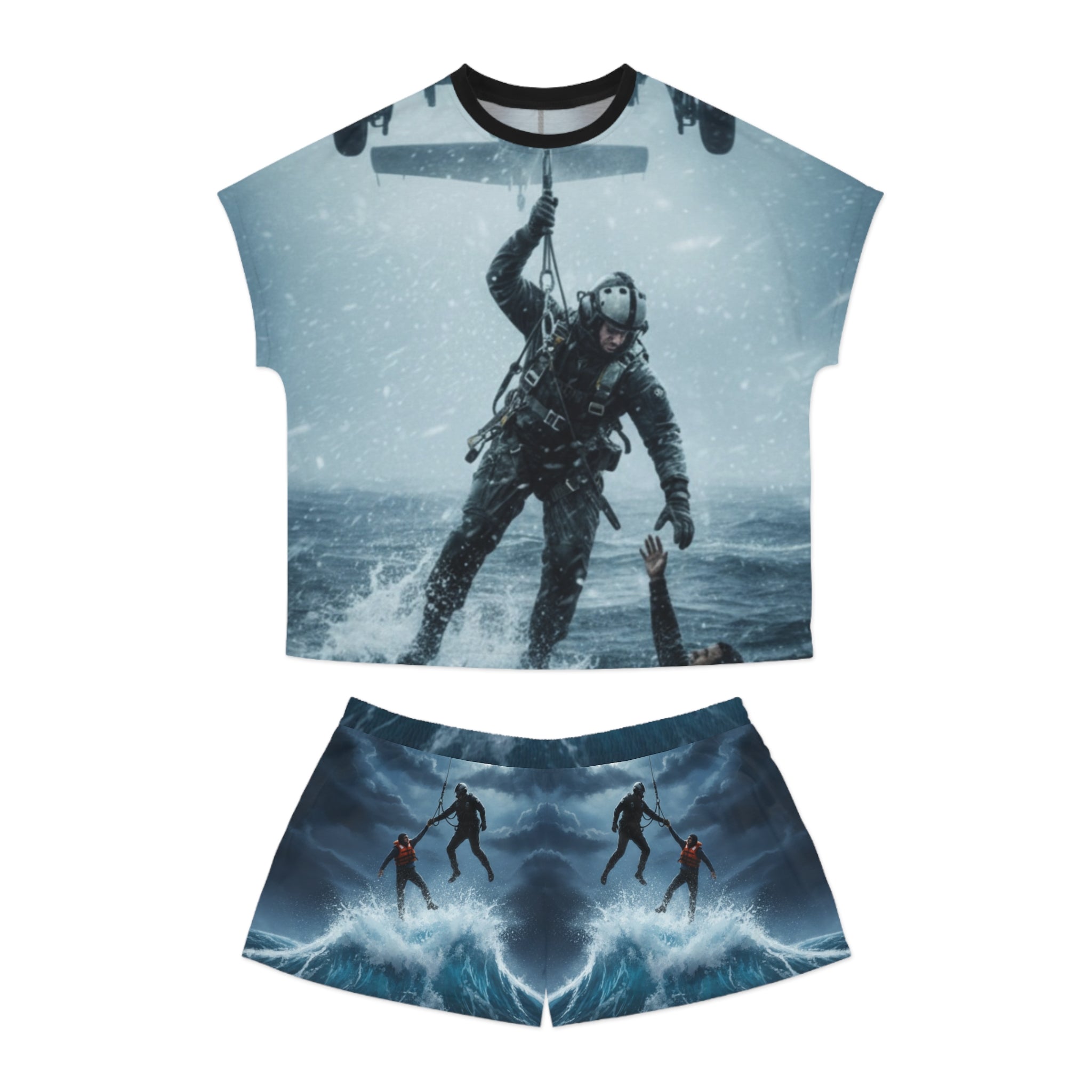 Women's Rescue Diver Pajama Set — Ocean Search & Rescue Short Sleepwear