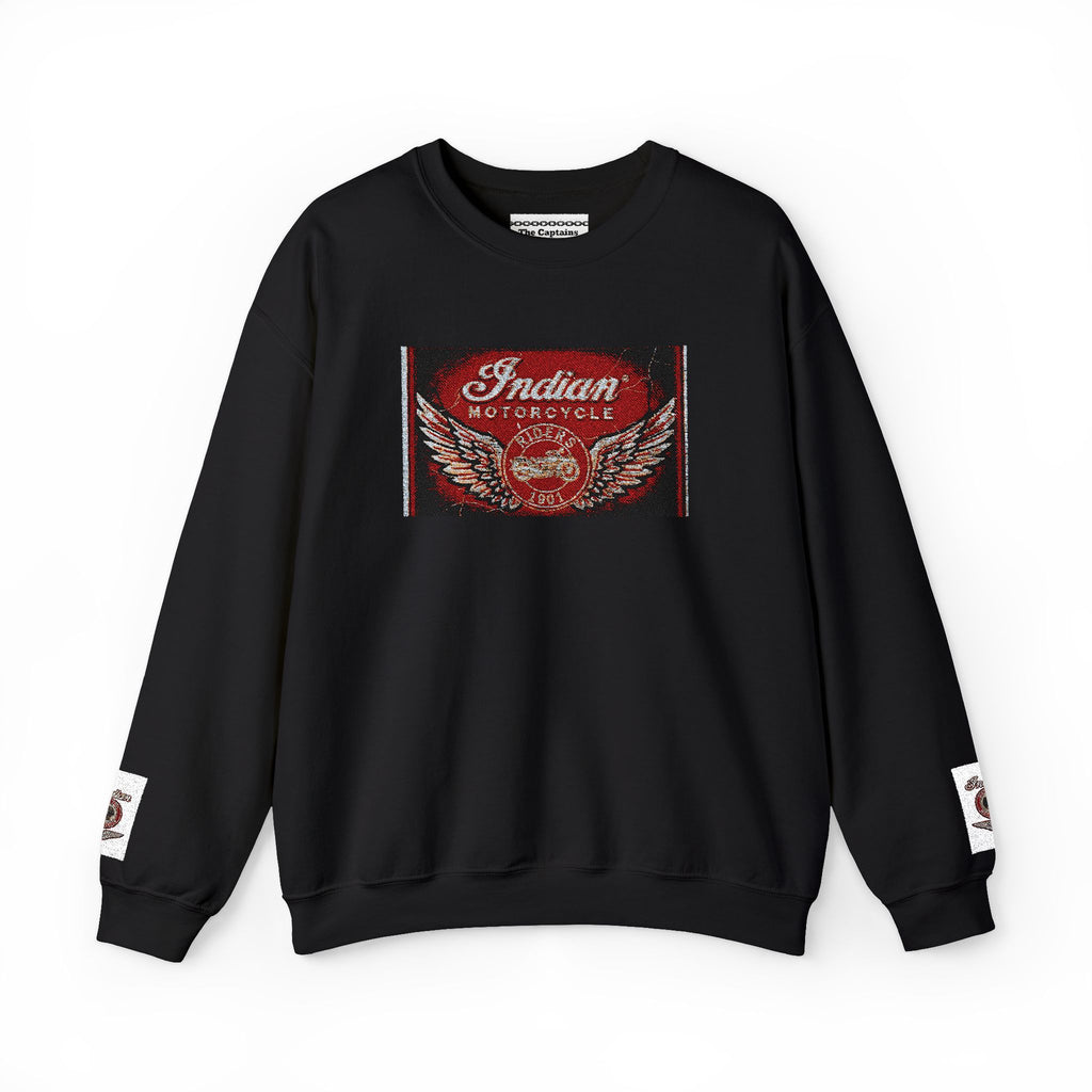 Vintage Motorcycle Crewneck Sweatshirt — 'Indian Motorcycles' Winged Logo