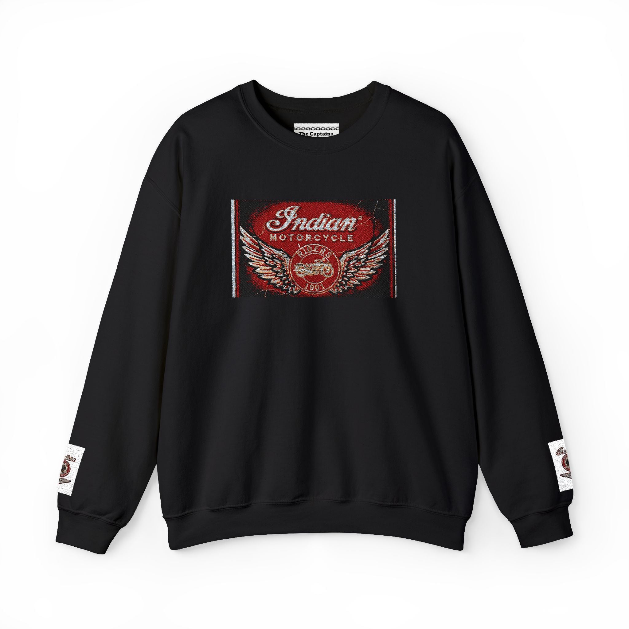 Vintage Motorcycle Crewneck Sweatshirt — 'Indian Motorcycles' Winged Logo