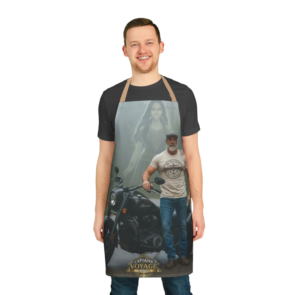 Motorcycle Rider Apron — "Captain's Voyage" Biker BBQ & Workshop Gift