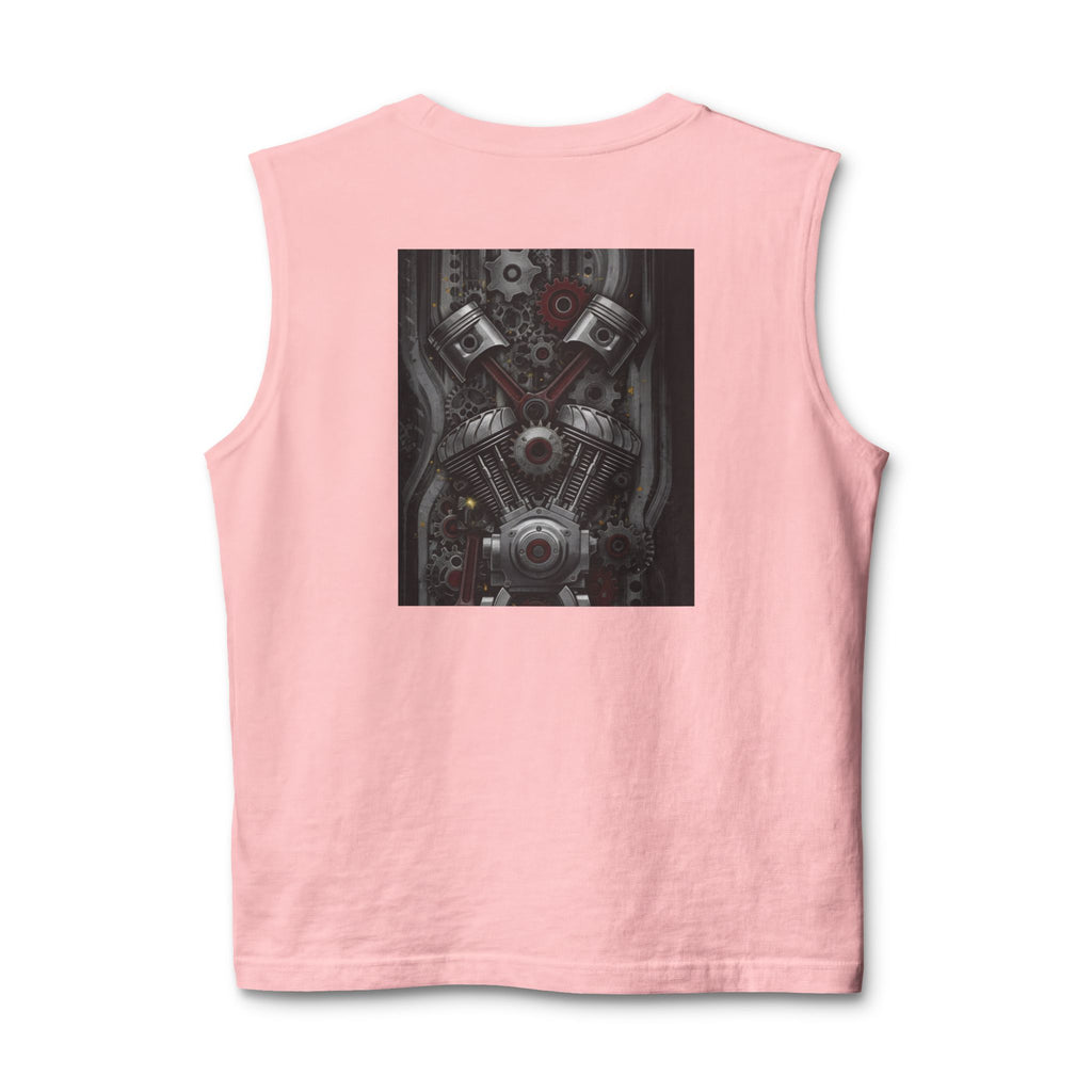 Indian Motorcycle Engine Graphic Muscle Tank — Vintage Chief Headdress Moto Tank Top