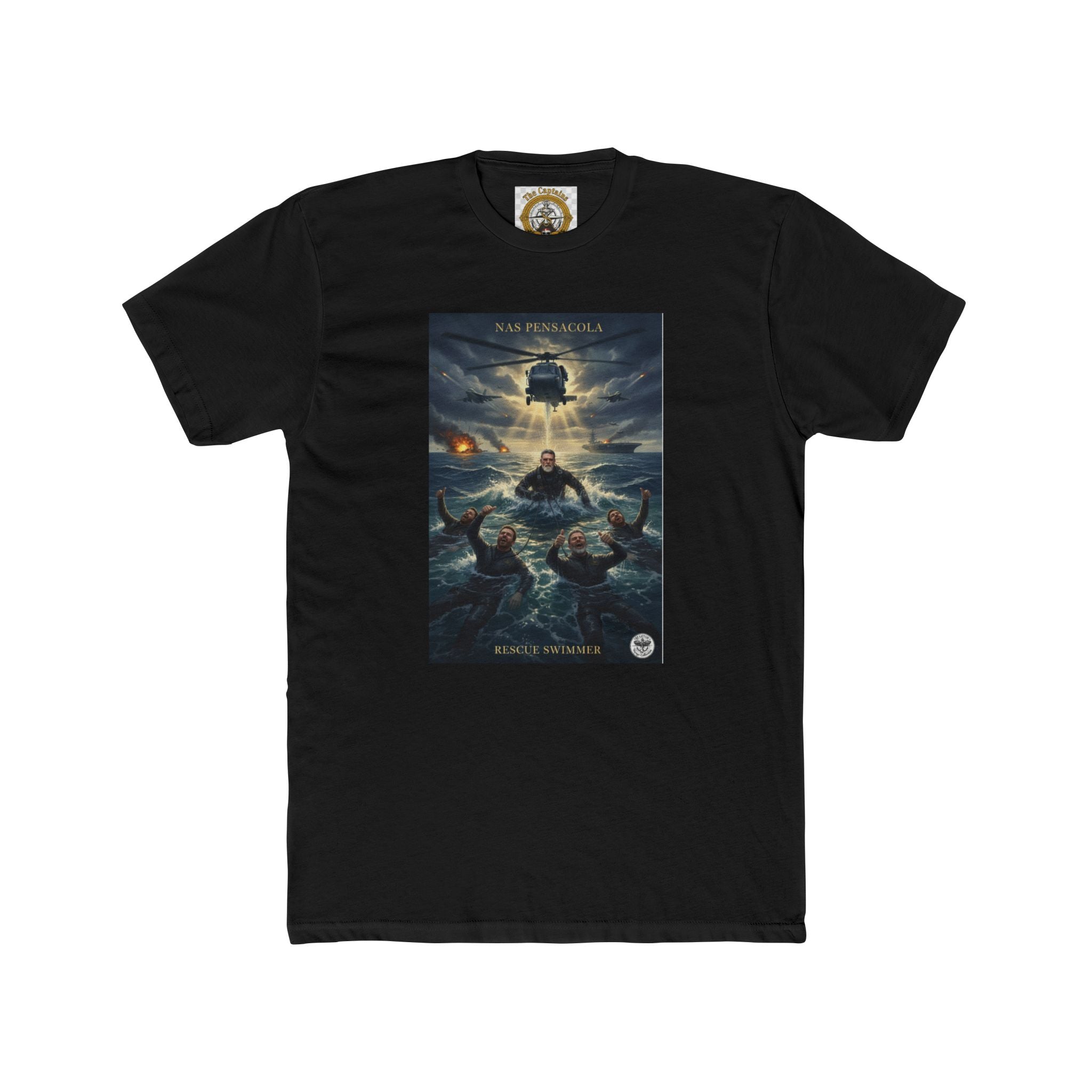 Rescue at Sea Graphic Tee — Dramatic Ocean Rescue Poster T-Shirt