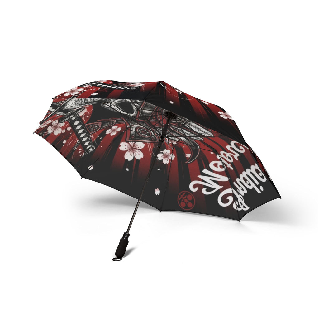Skull Samurai Foldable Umbrella – Semi-Automatic Compact Rain Shield