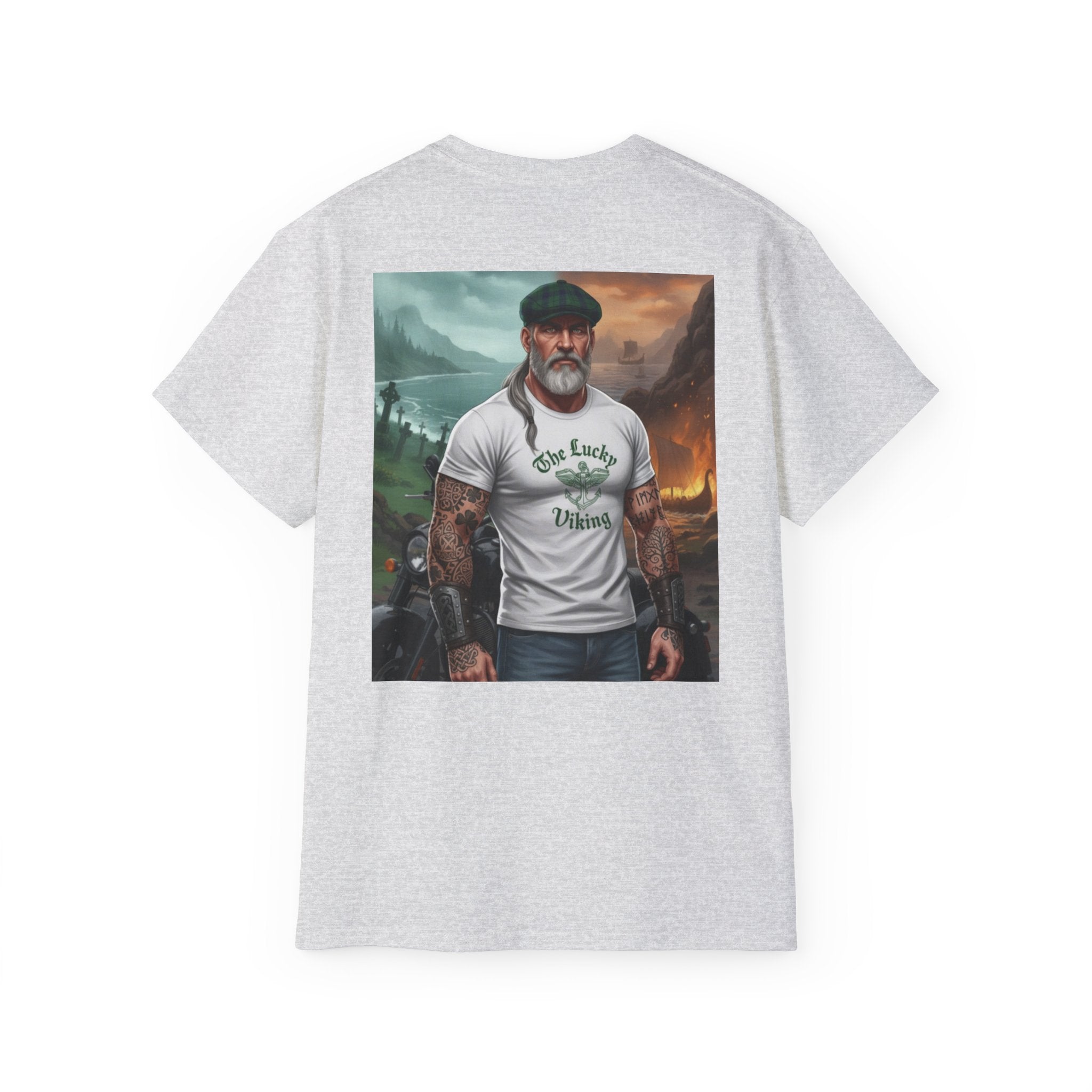 Irish Crest & 'One Lucky Viking' T-Shirt — Celtic Coat of Arms Tee