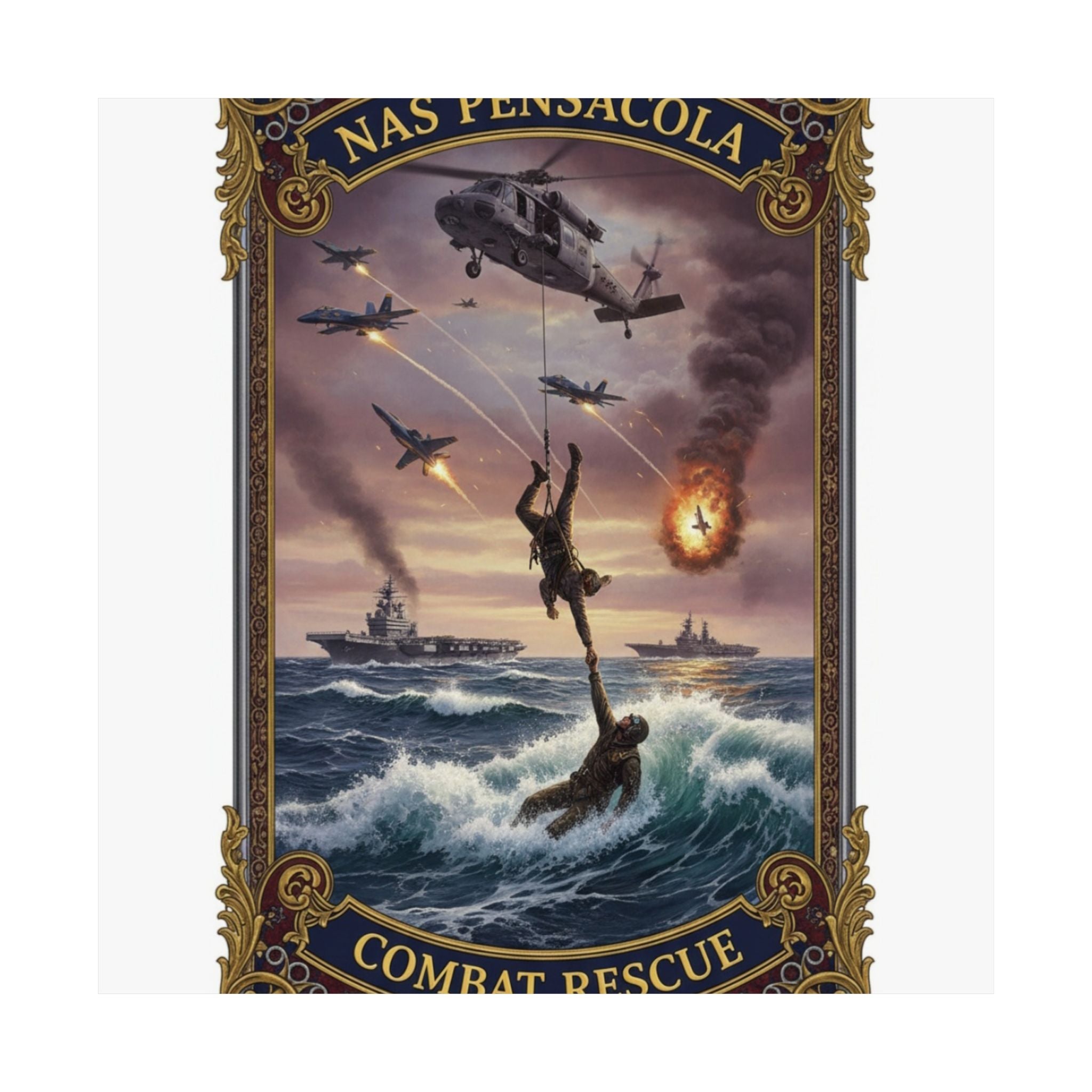 Combat Rescue Poster — NAS Pensacola Military Wall Art